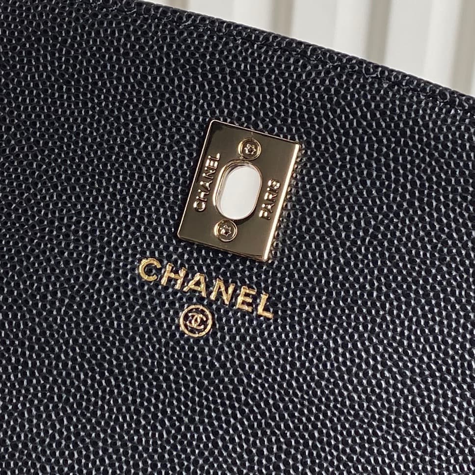 Chanel Mini Flap Clutch with Chain AP4406 Grained Calfskin & Gold-Tone Metal Black A
