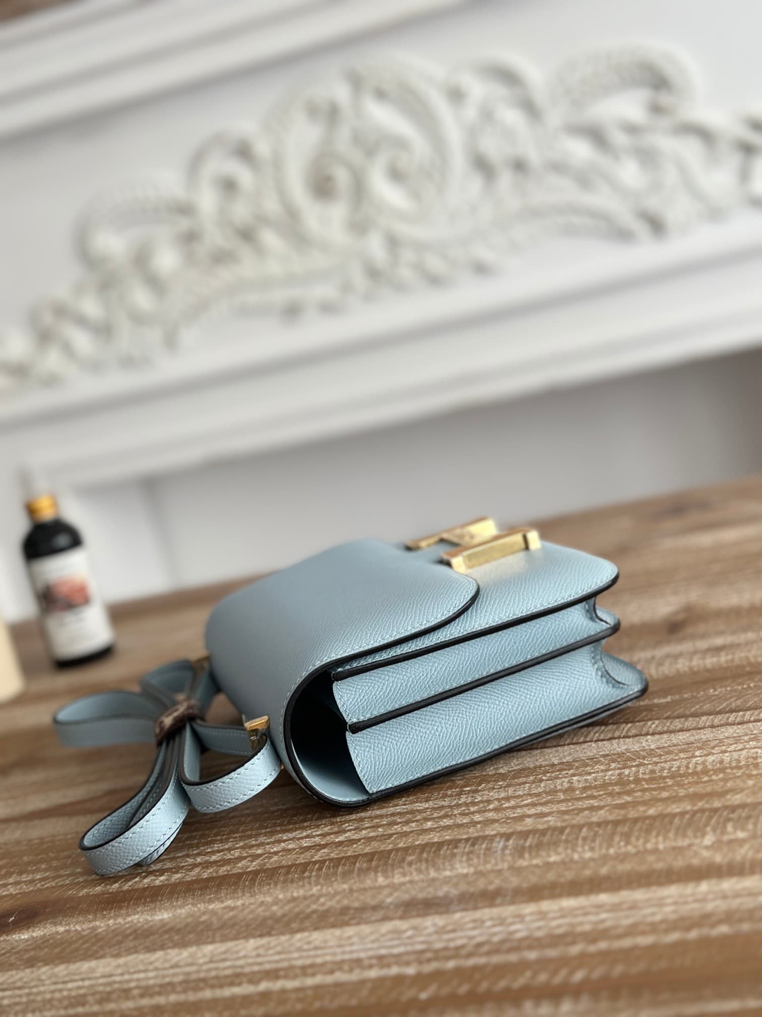 Hermes Mini Constance 18cm Epsom Bag WAX Bleu Brume High