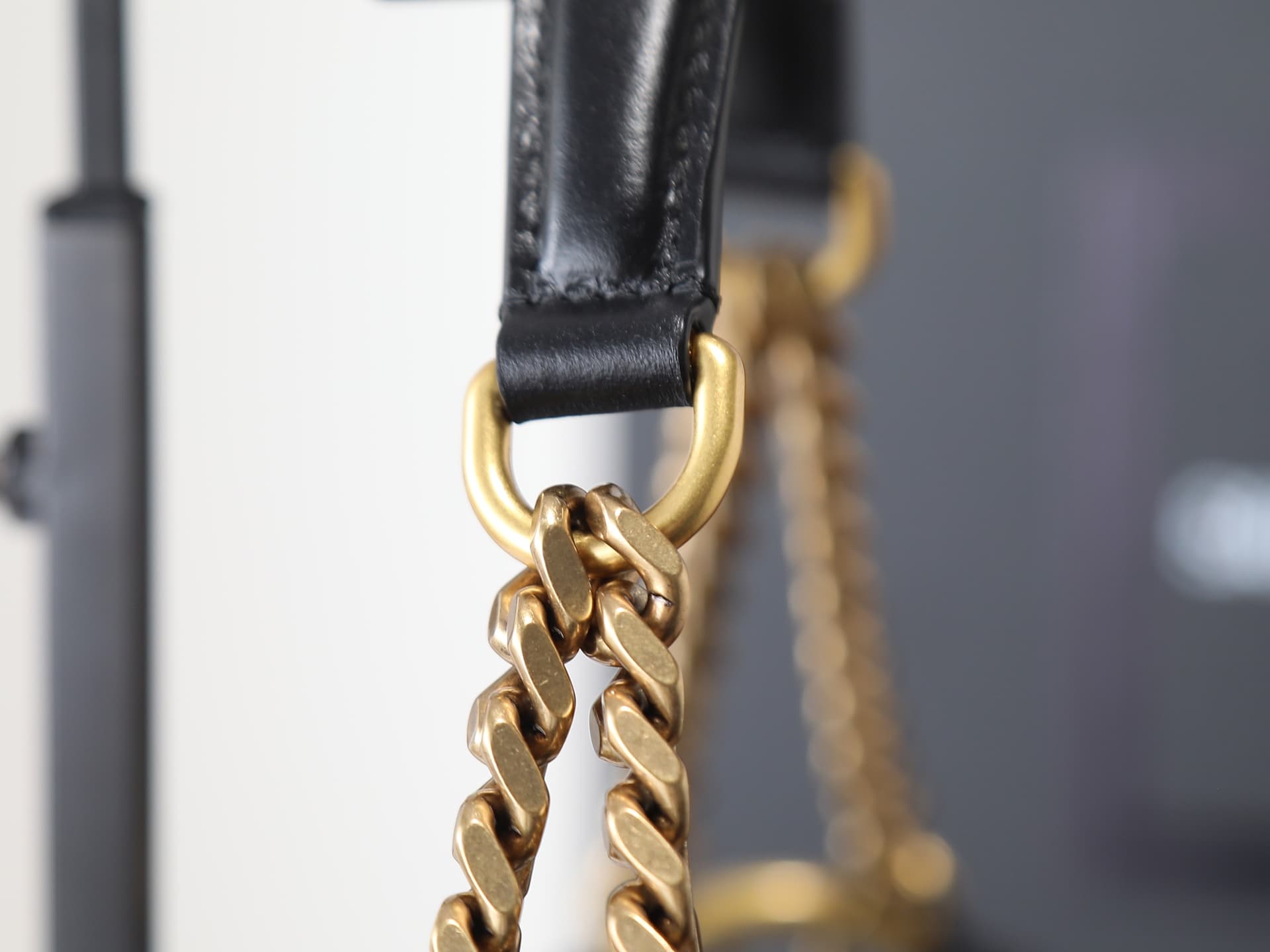 Saint Laurent HORTENSE Small Hobo in Shiny Leather Black 871222 High
