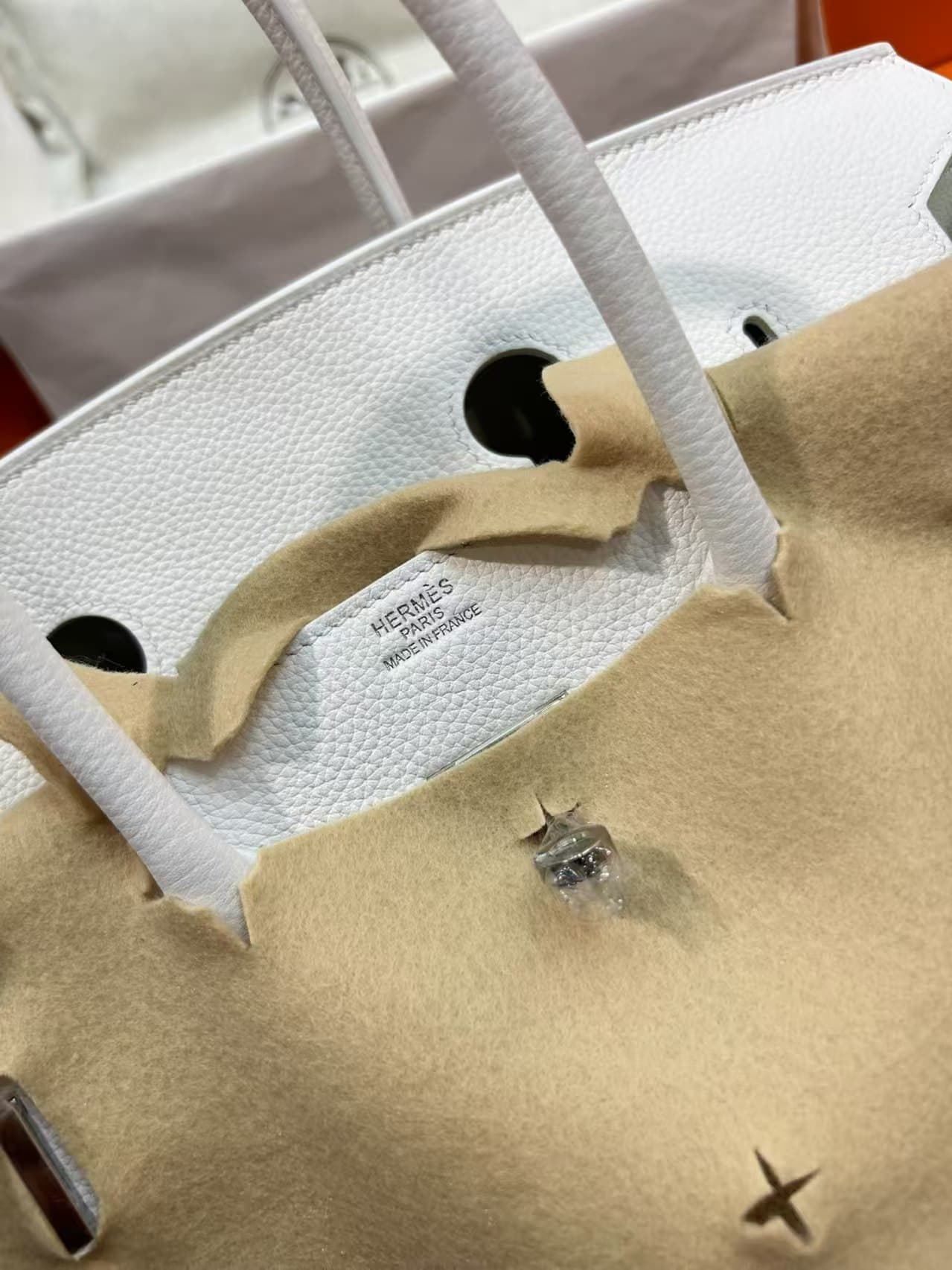 Hermes Birkin 25/30/35cm Bag Togo Leather WAX High White Customizing Style