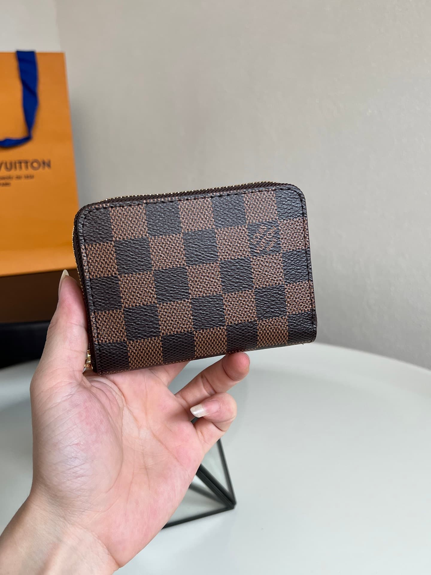 Louis Vuitton Damier Ebene Zippy Coin Purse Damier Ebene coated canvas N63070 High