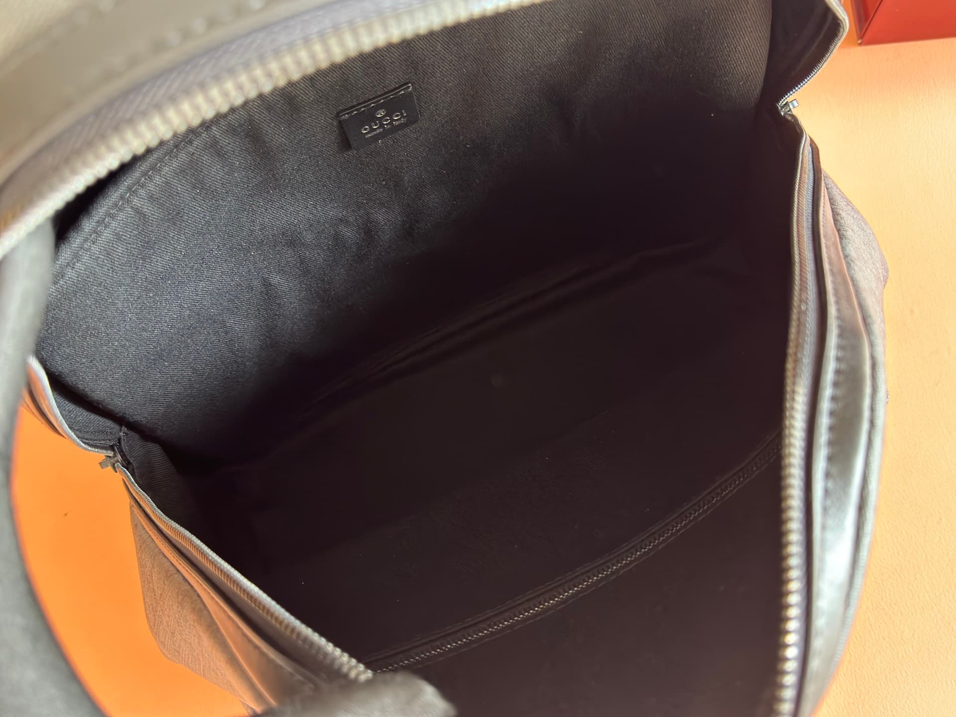 Gucci Essence Classic medium backpack Black GG coated canvas A0020S High