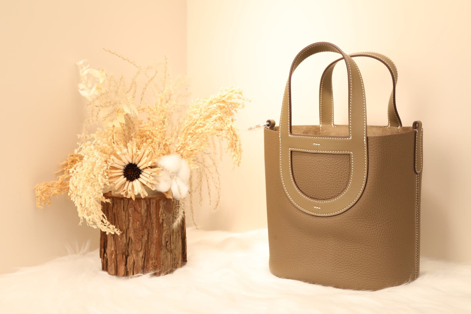 Hermès Picotin In-The-Loop 18 bag Silver/Gold Metal Etoupe Wax High