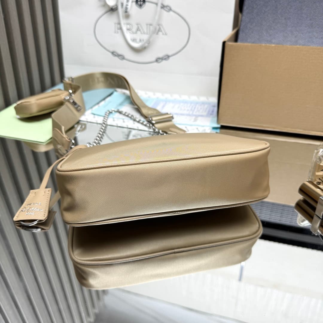 Prada Re-Edition 2005 Nylon bag 1BH204 Beige High