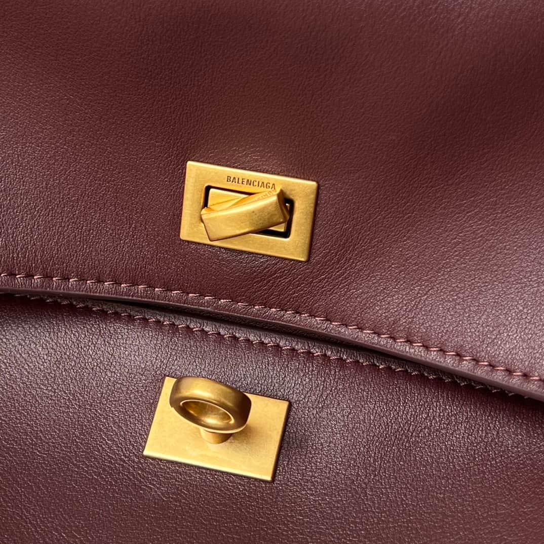 Balenciaga Rodeo Mini Bag in Dark Burgundy Leather With Gold-Tone Metal TOP