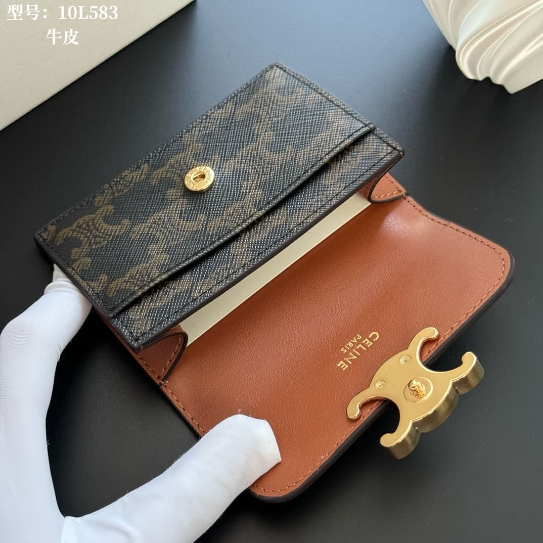 Celine Triomphe Flap Card Holder in Canvas High