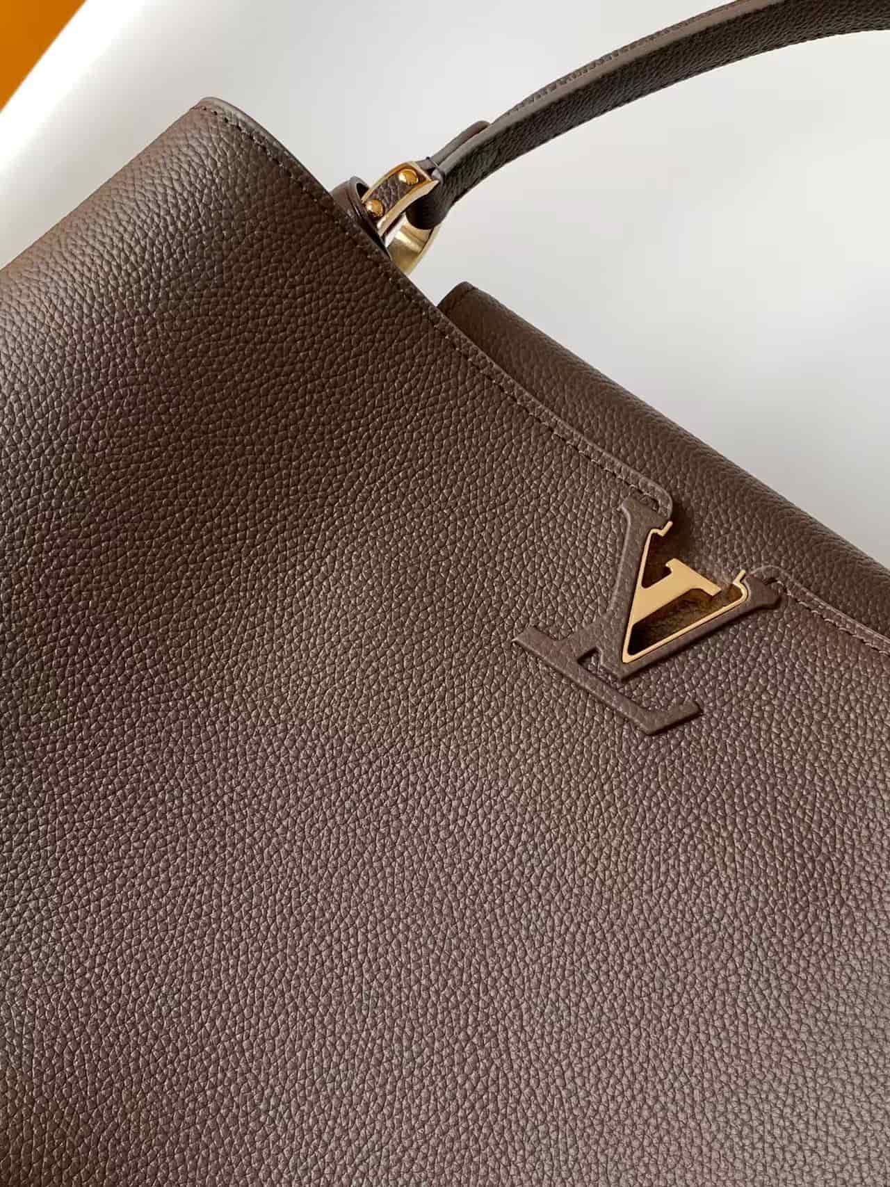 Louis Vuitton Capucines Souple Grain Taurillon Leather Chocolate Brown M26264 TOP