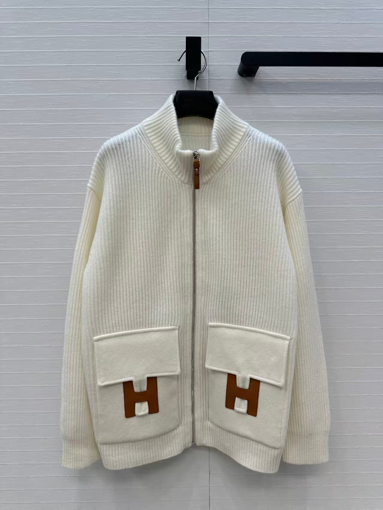 Hermes Women's H Pocket Zipped Long Jacket