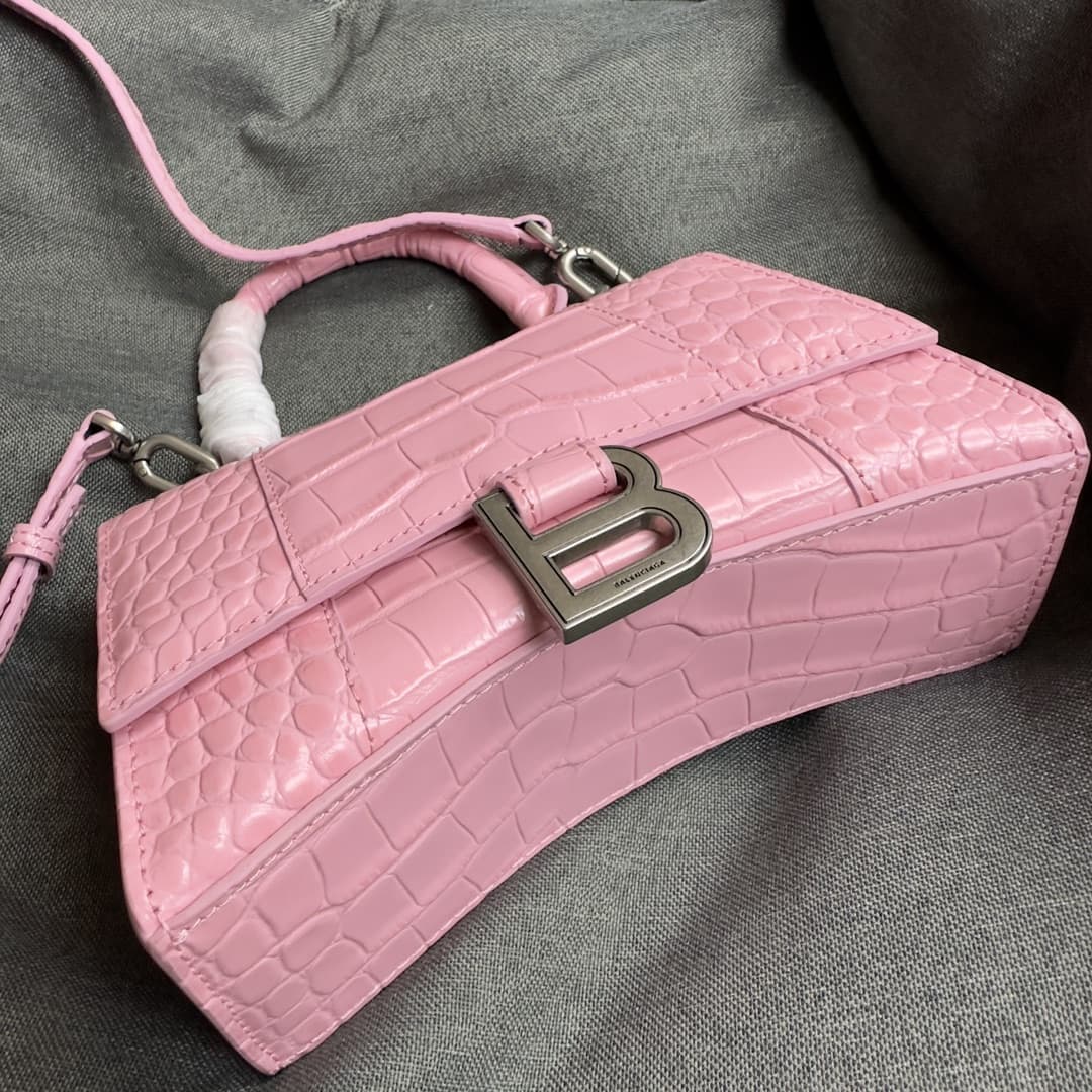 WOMEN'S HOURGLASS XS TOP HANDLE BAG Crocodile Pink High