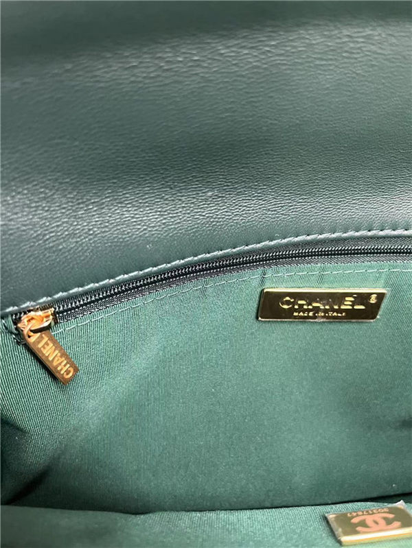 Large Chanel 19 Flap Bag Lambskin Ocean Blue High