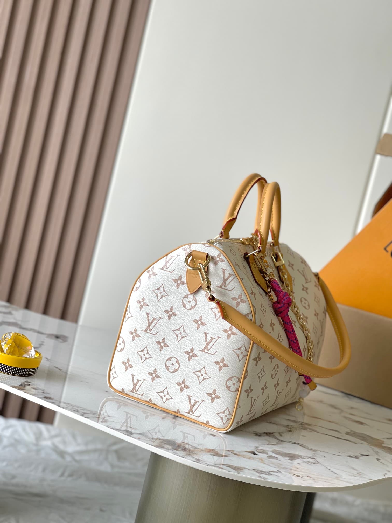 Louis Vuitton Speedy Soft 30 Lucky Coated canvas Monogram Dune/Pink M15108 TOP