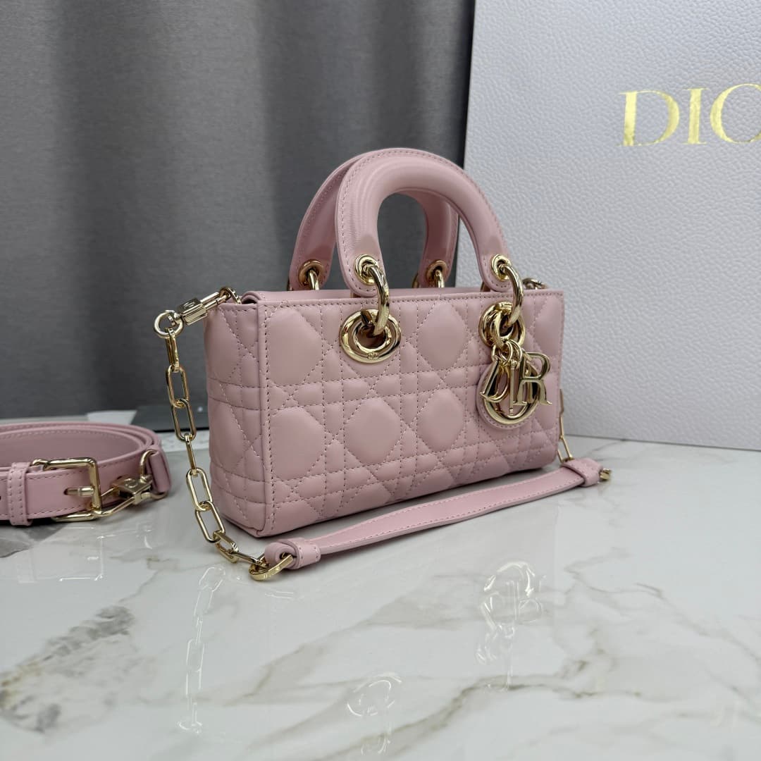 Dior Lady D-Joy Bag Rouge Powder Cannage Lambskin M0636 High