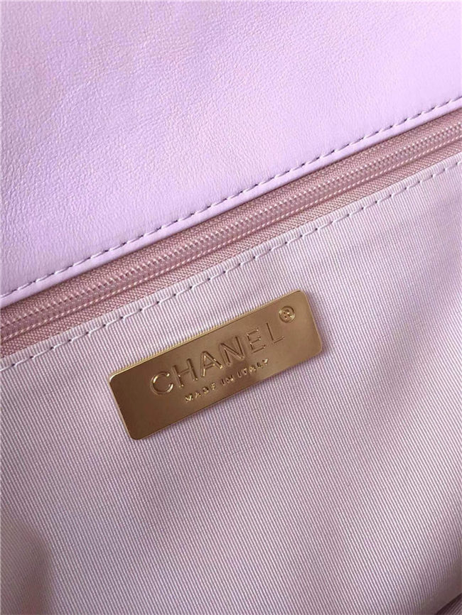 Large Chanel 19 Flap Bag Lambskin Pink High