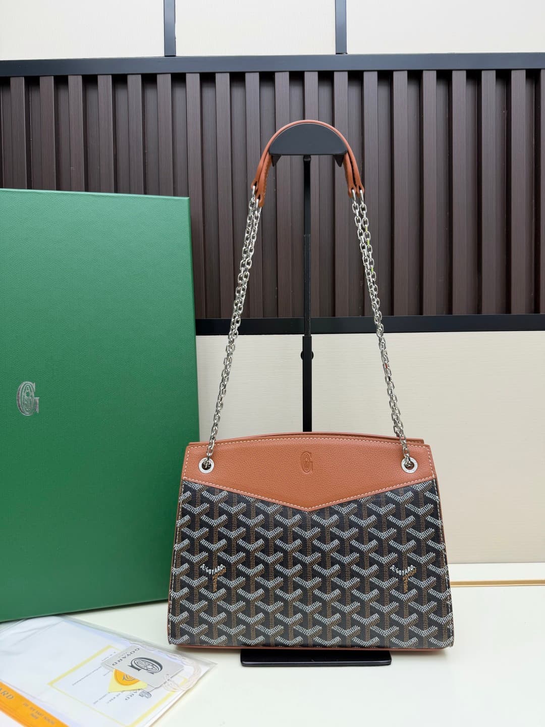 Goyard Rouette Structure bag in Brown Goyardine Canvas High
