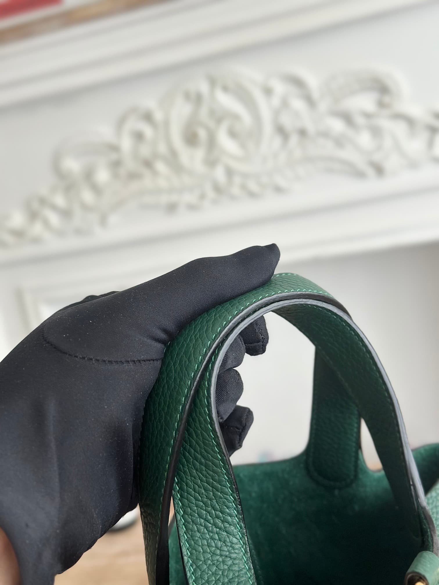 Hermès Picotin Lock 18 Bucket Bag TC Leather Silver/Gold Metal Malachite Wax High