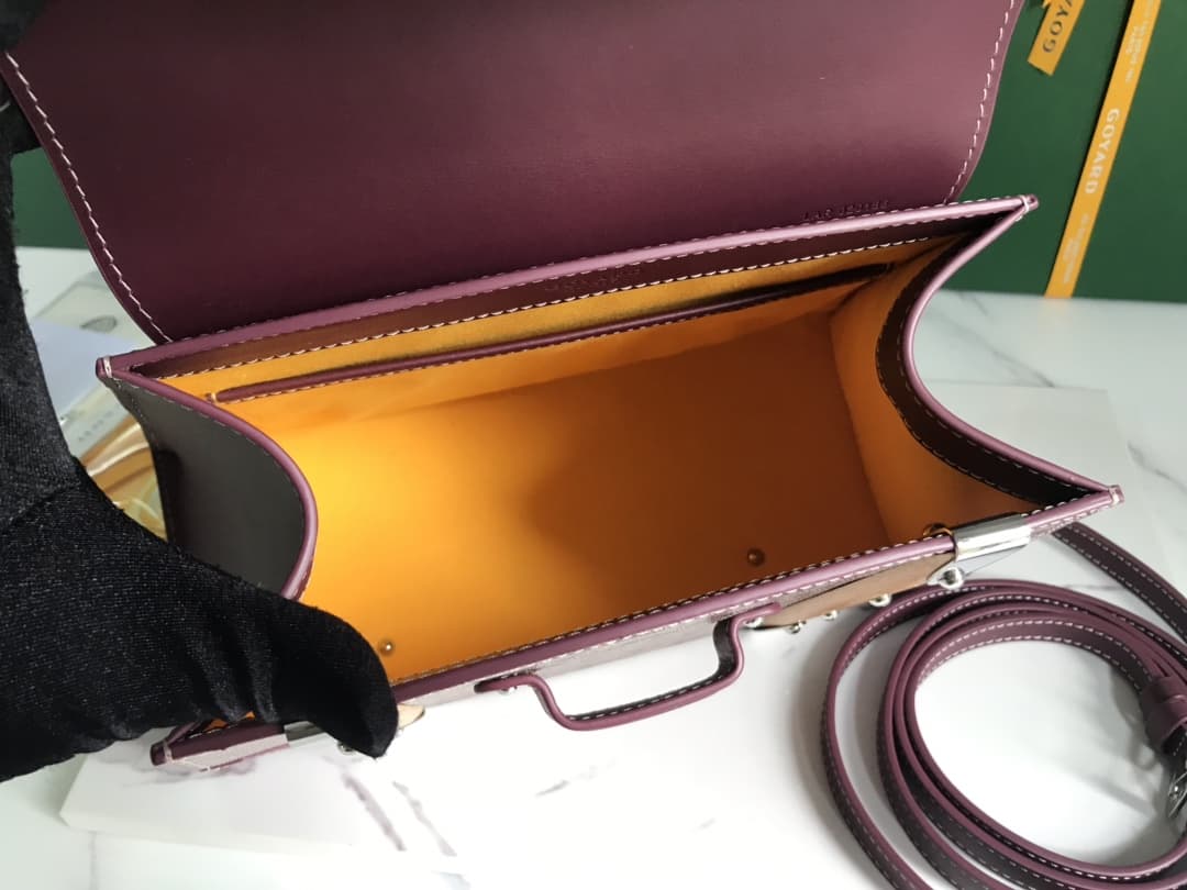 Saïgon PM Bag Goyardine Canvas & Clamecy Cowhide Burgundy High
