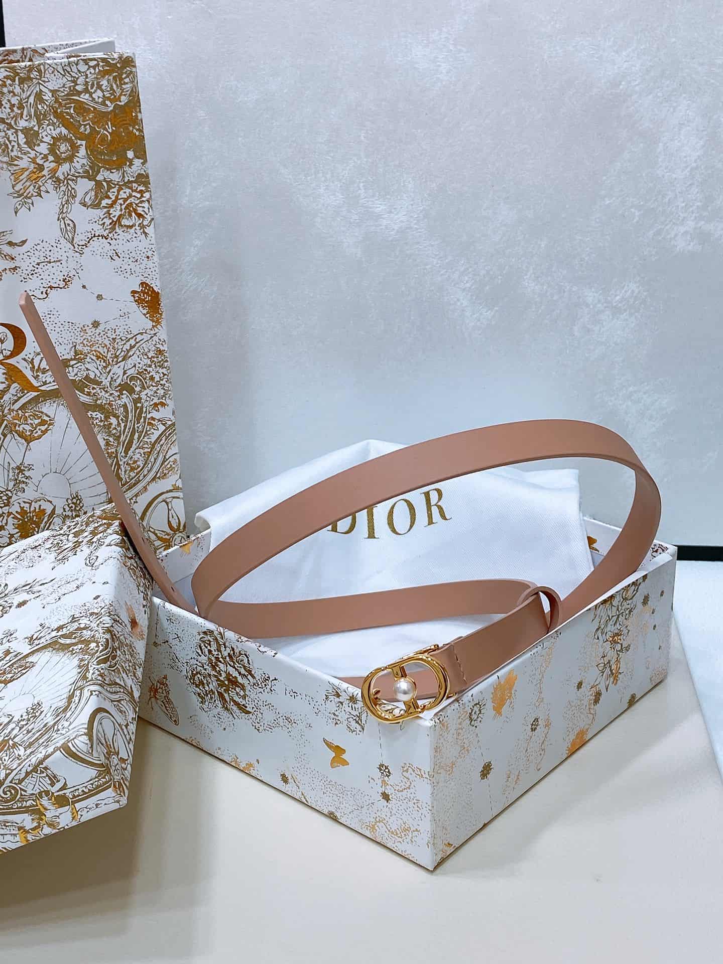 Dior Montaigne Jolie Belt 15/20MM Calfskin Gold/Silver High