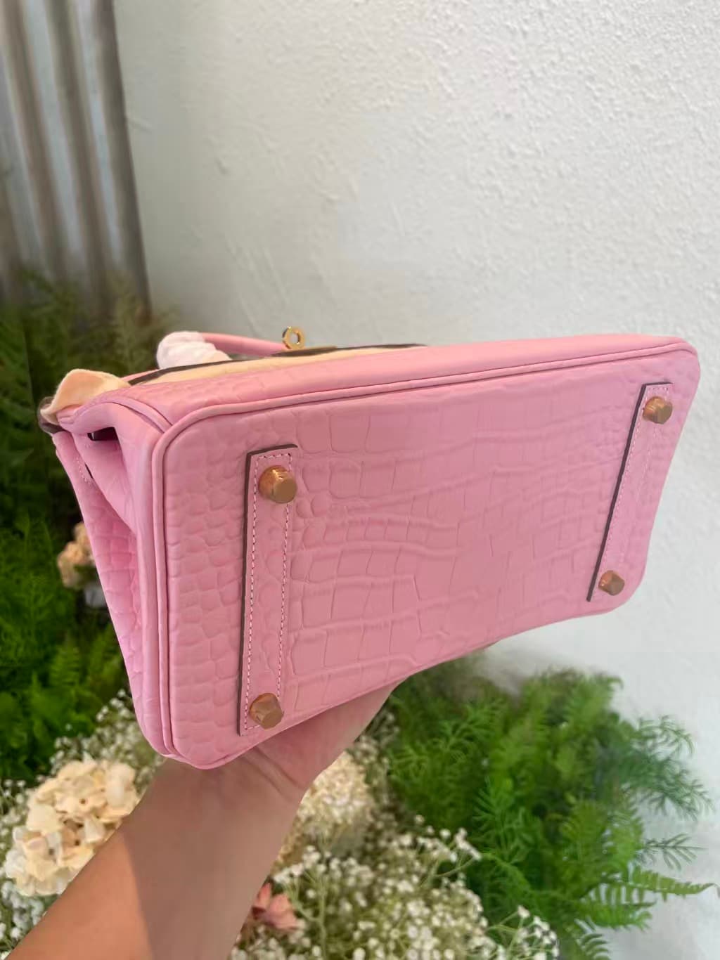 Hermes Birkin 25/30/35cm Bag Matt Crocodile Leather In Rose Sakura WAX High Customizing Style