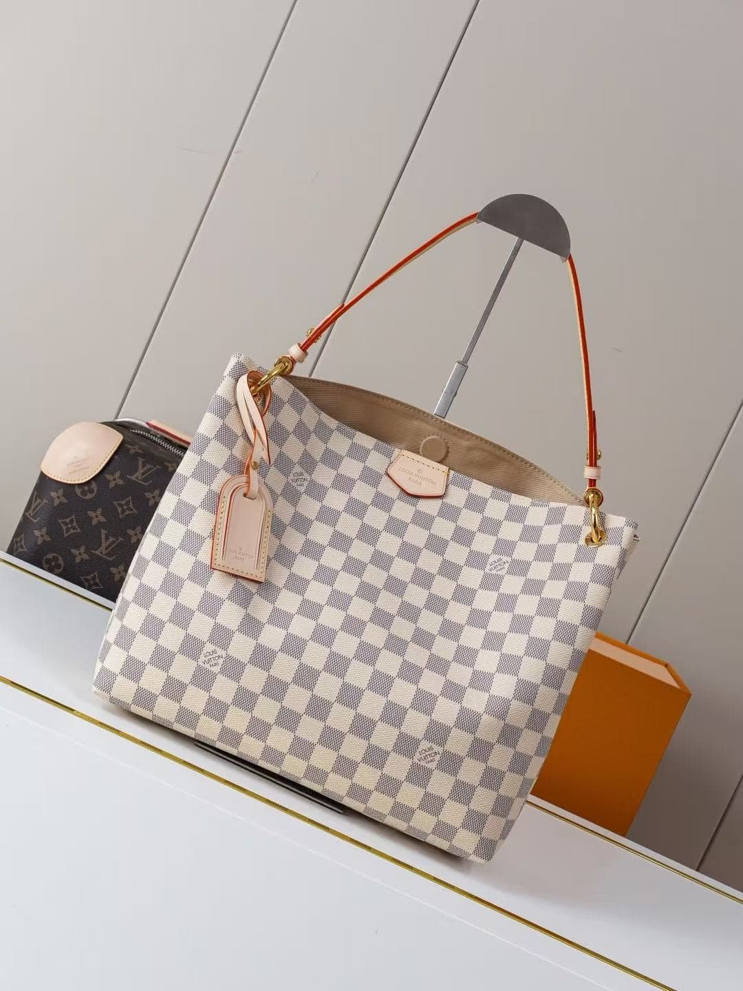 Louis Vuitton Graceful PM Rose Ballerine Pink Damier Azur coated canvas N42249 High