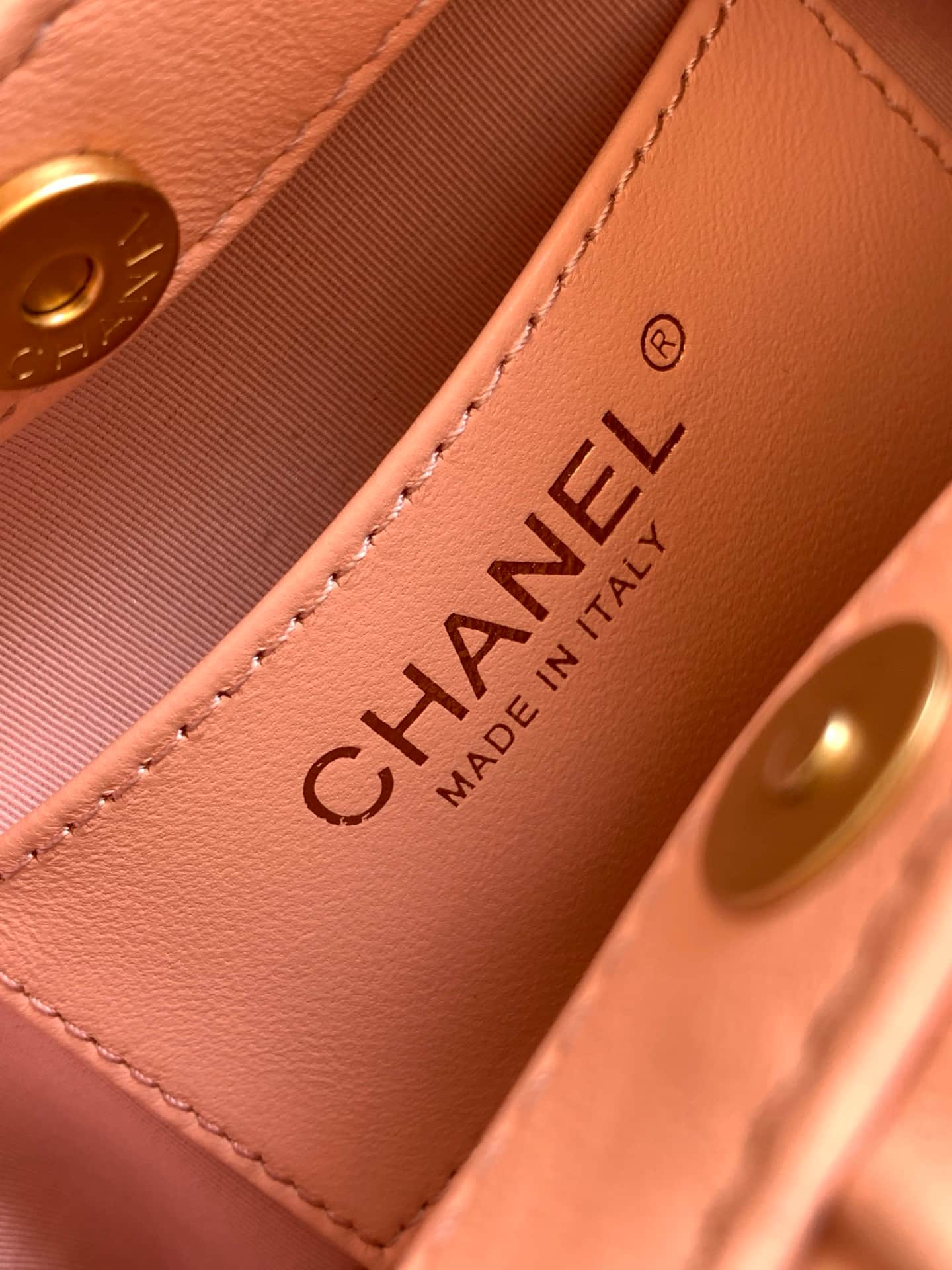 Chanel Small Hobo Bag Lambskin-Shell Effect Plexi & Gold-Tone Metal Pink AS6022 High