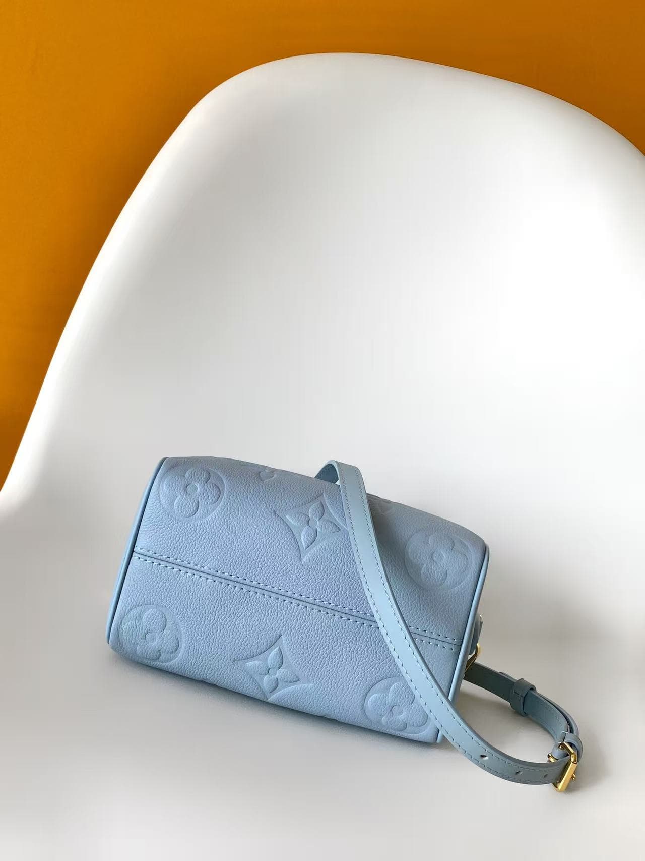 Louis Vuitton Speedy Bandoulière 20 Blue Jean Monogram Empreinte Leather M28316 High