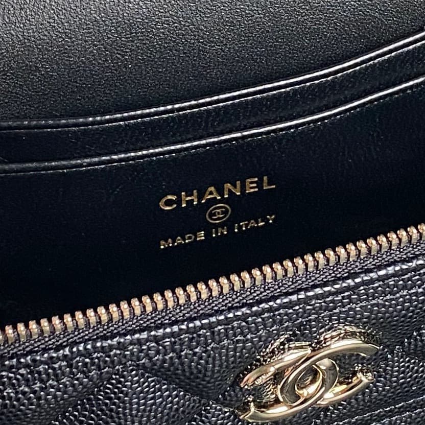 Chanel VANITY WITH CHAIN AP4407 Grained Calfskin & Gold-Tone Metal Black High