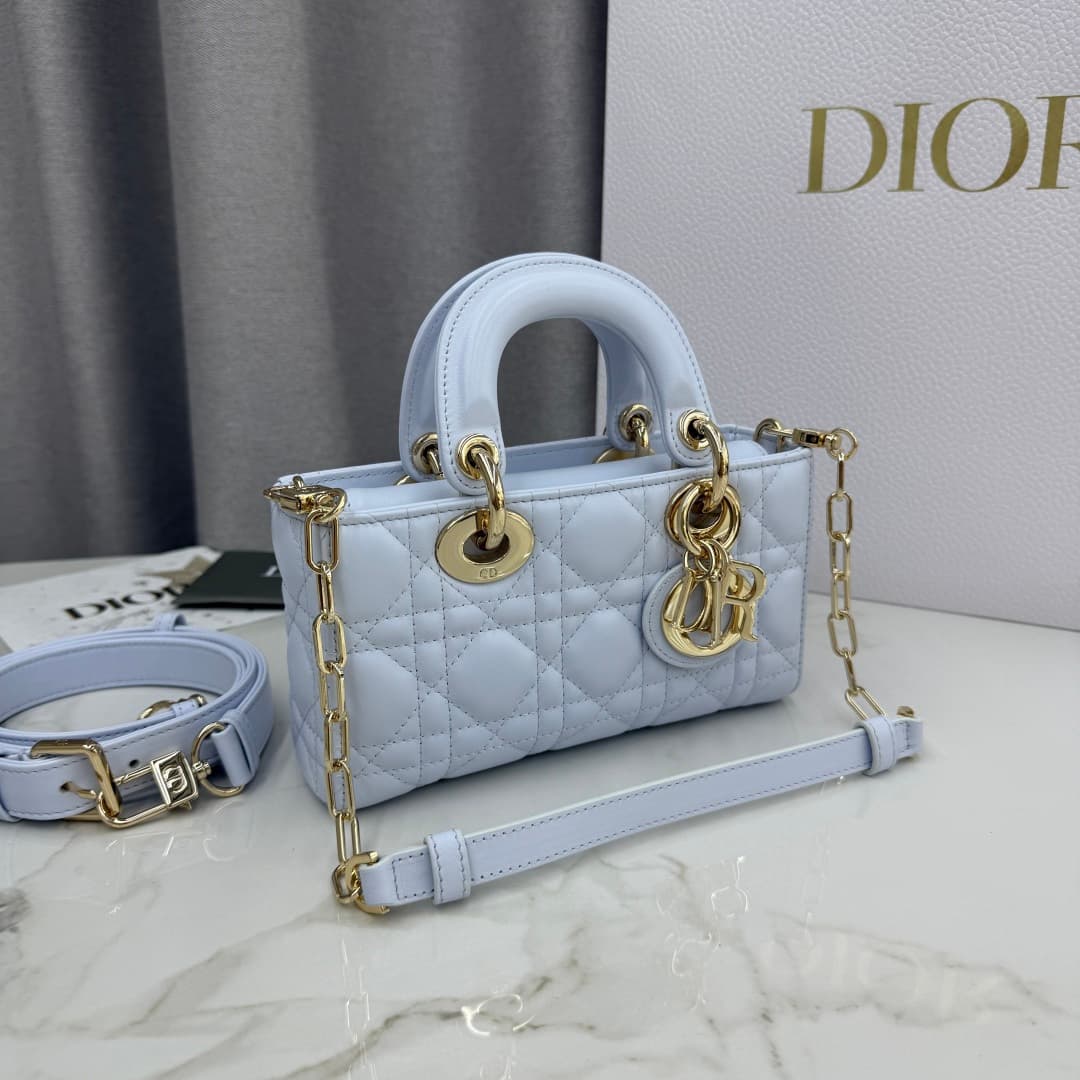 Dior Lady D-Joy Bag Light Blue Cannage Lambskin M0636 High
