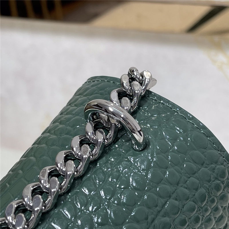CASSANDRA MEDIUM CHAIN BAG IN GRAIN DE POUDRE EMBOSSED LEATHER Beige High