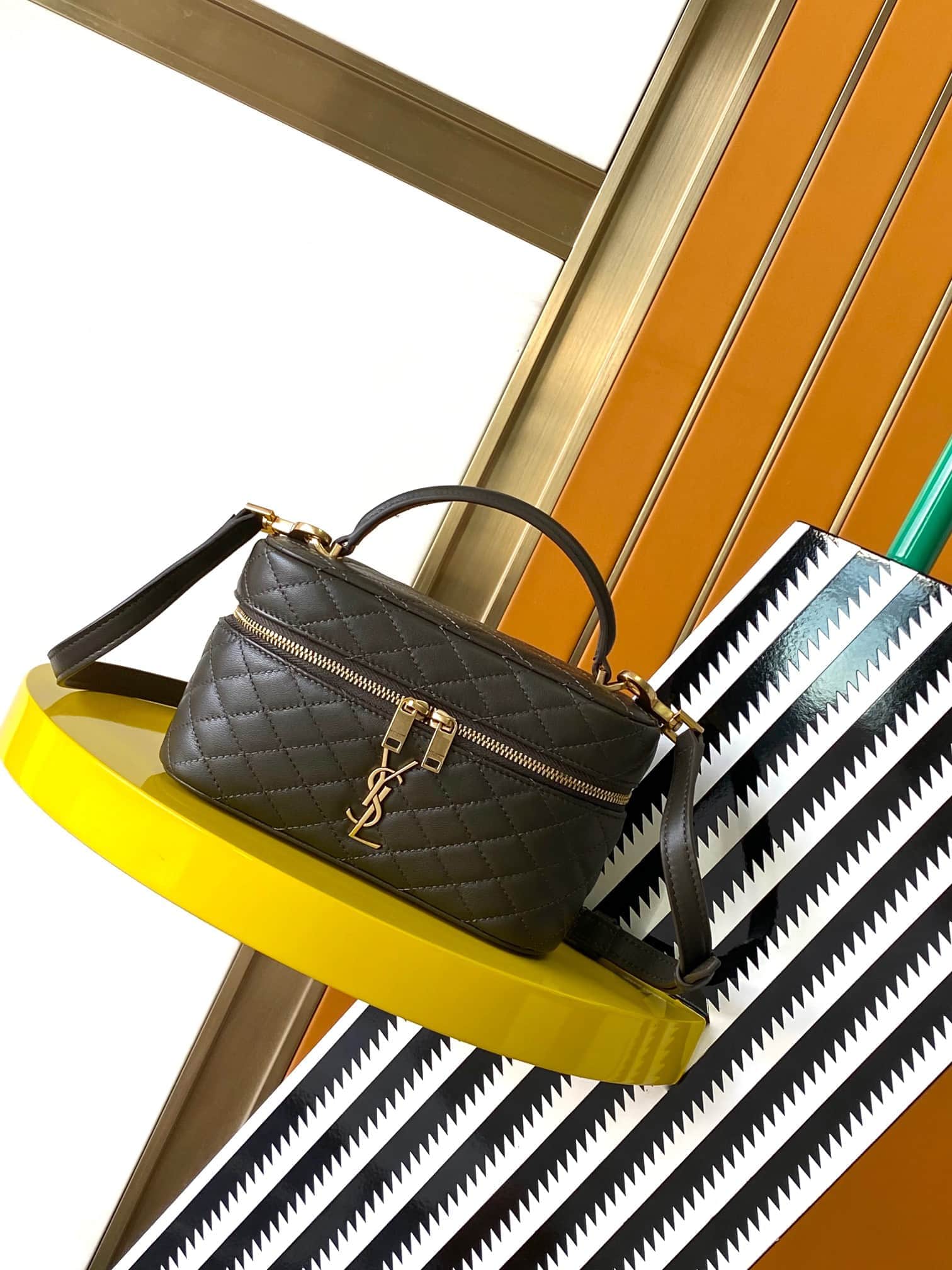 GABY VANITY BAG LAMBSKIN Dark Green High