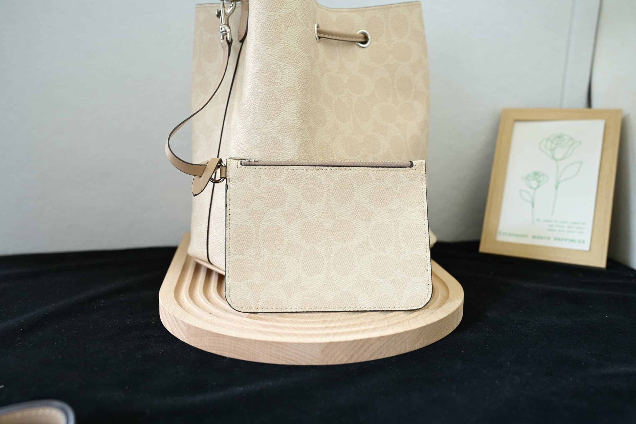 COACH Rowan Bucket Bag In Beige Signature Canvas High