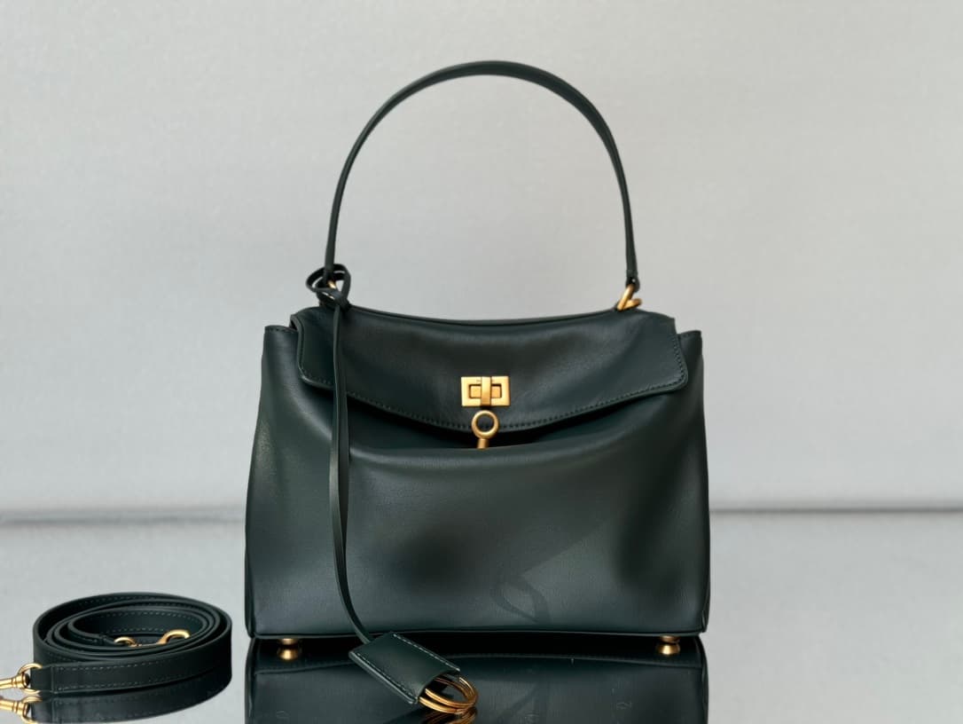 Balenciaga Rodeo Small Bag in Pine Green Leather With Gold-Tone Metal TOP