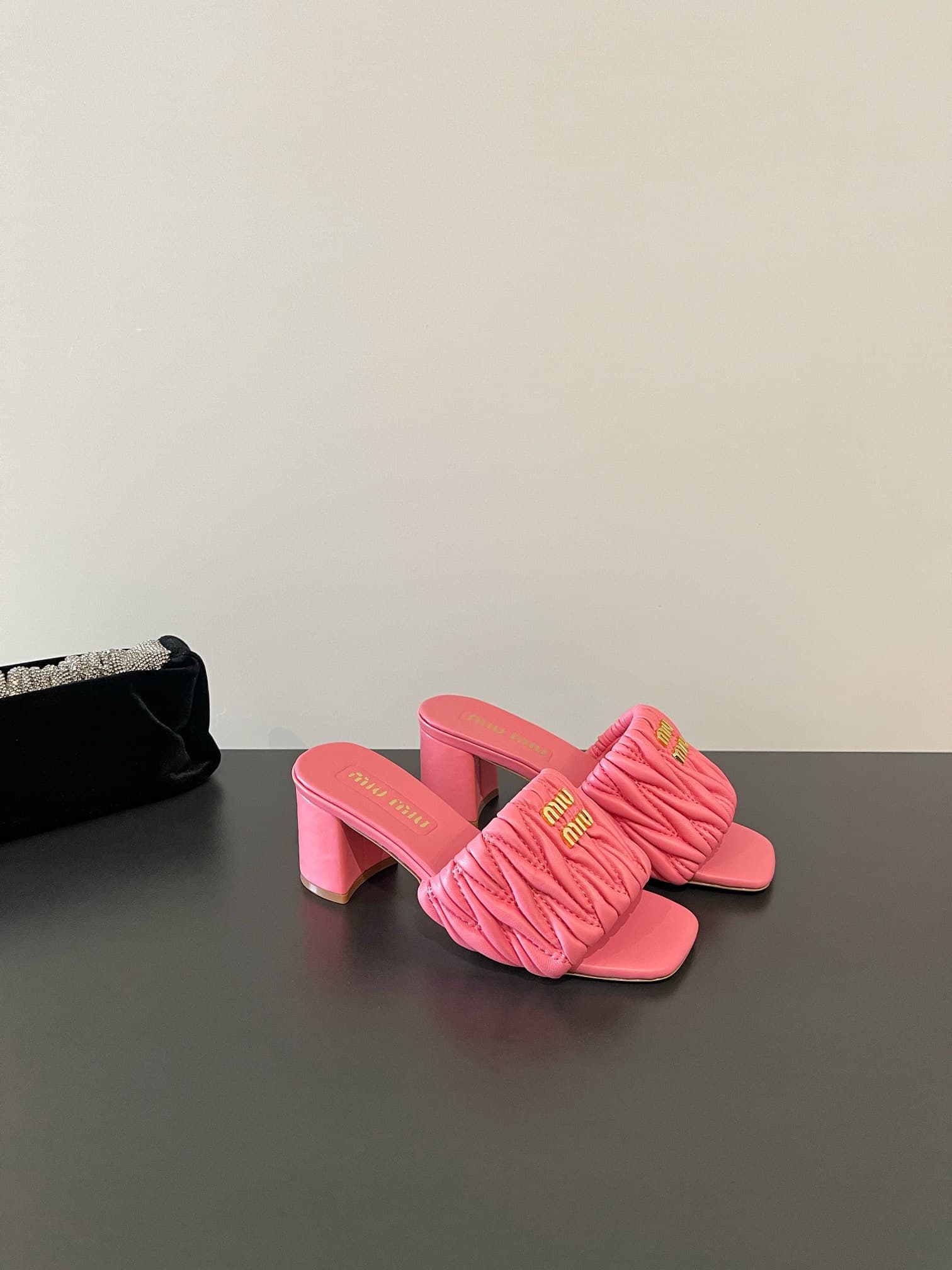 Miu Miu Matelasse Nappa Leather Slides Shoes Women