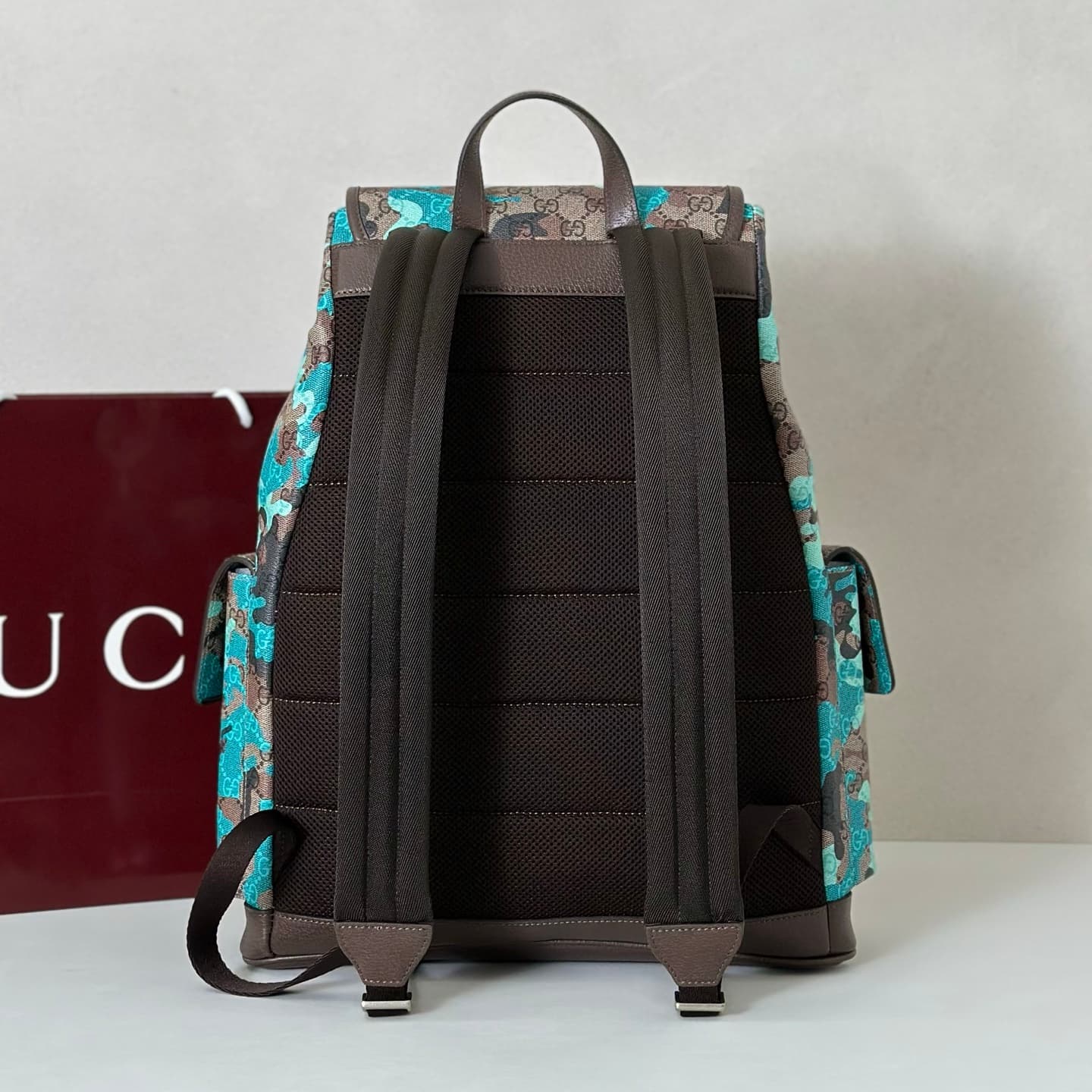 Gucci Ophidia Large Backpack Blue Camouflage 839110 High