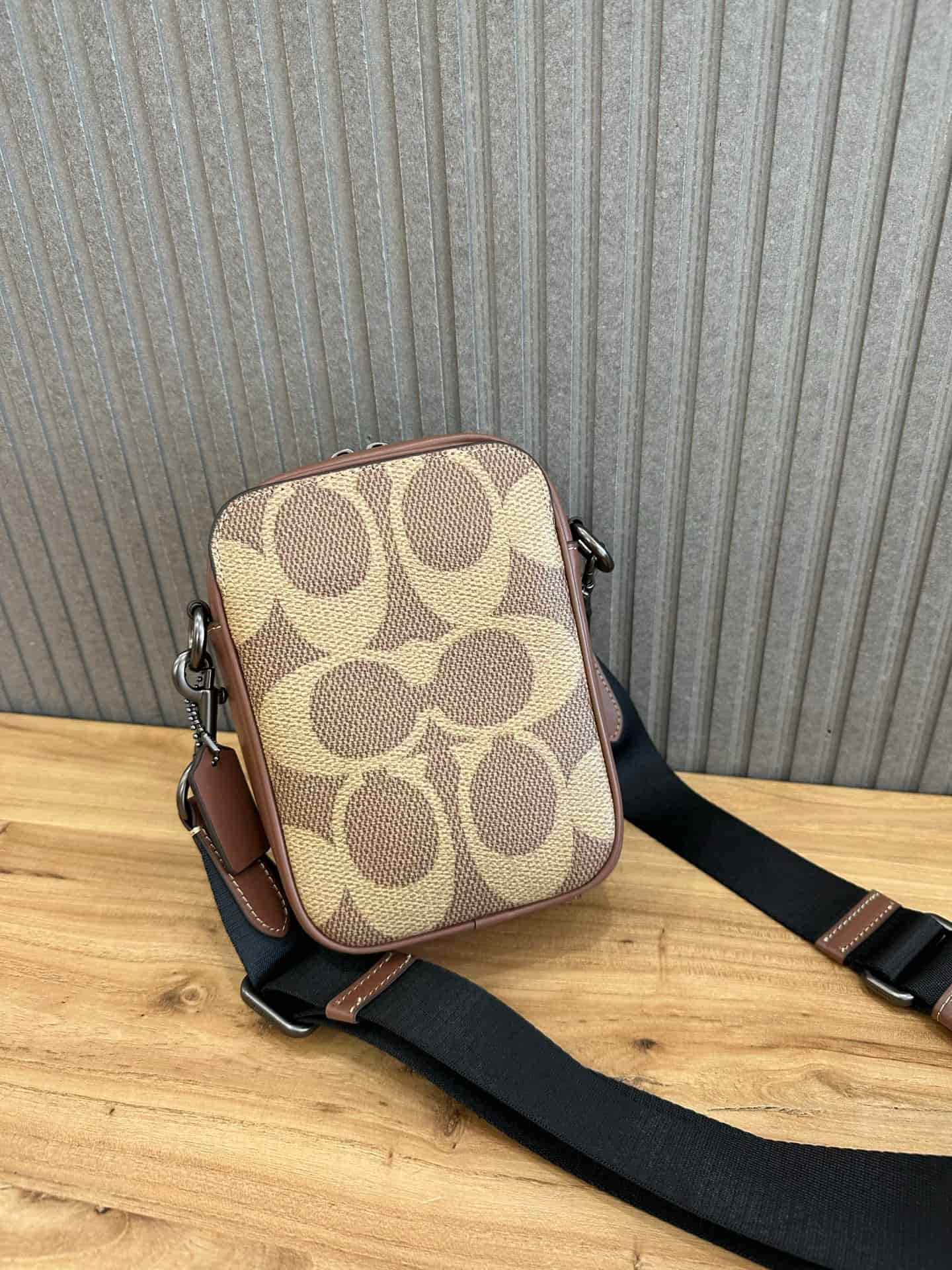 Coach Stanton Crossbody Bag in Beige Signature Canvas High