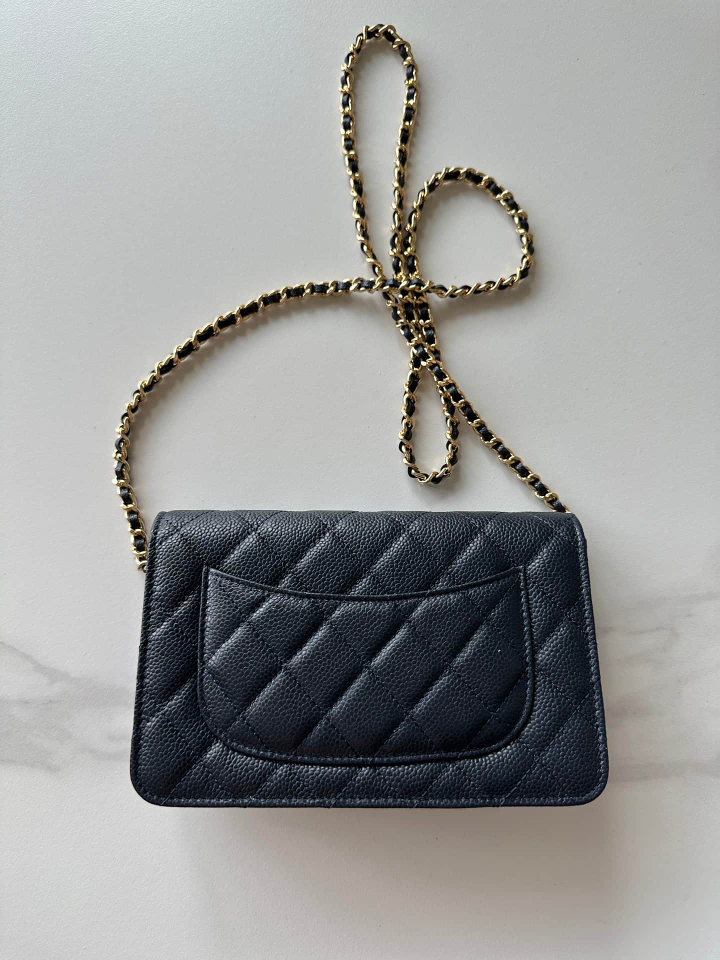 Chanel Classic Wallet on Chain Grained Shiny Calfskin & Gold-Tone Metal AP4241 Black High