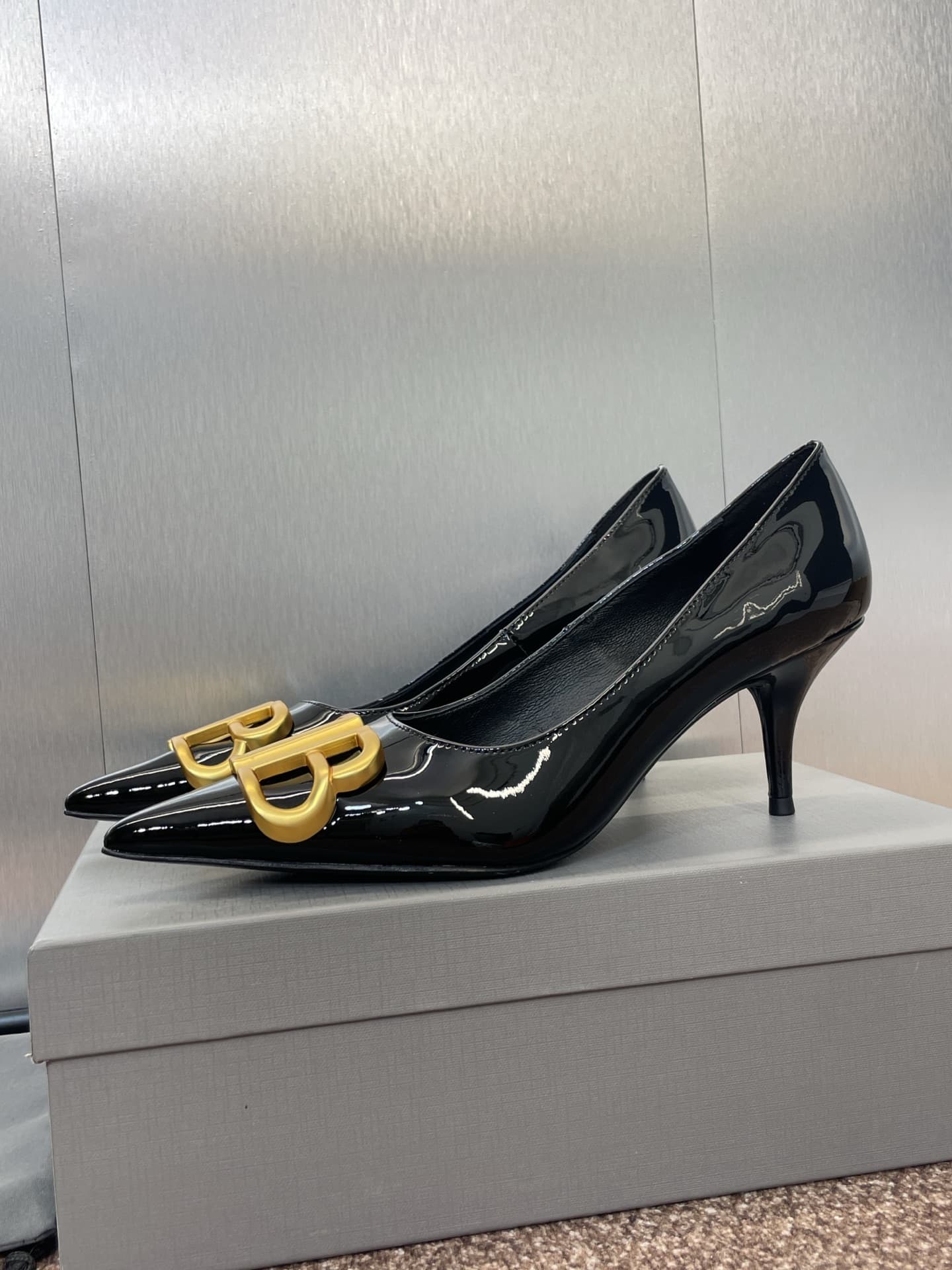Balenciaga Patent Leather Flat Shoes Medium Women