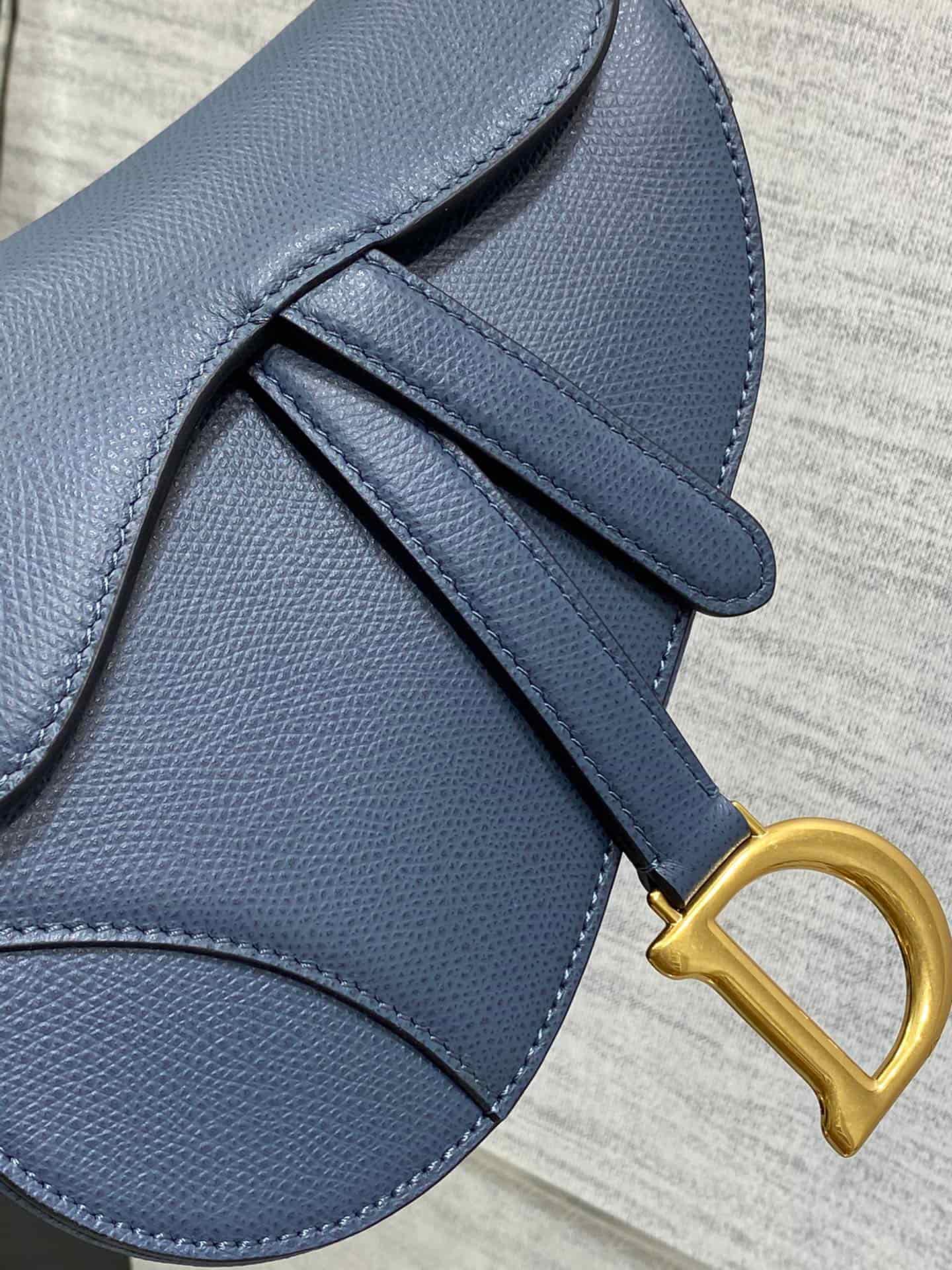 Mini SADDLE BAG Grained Calfskin  Blue High