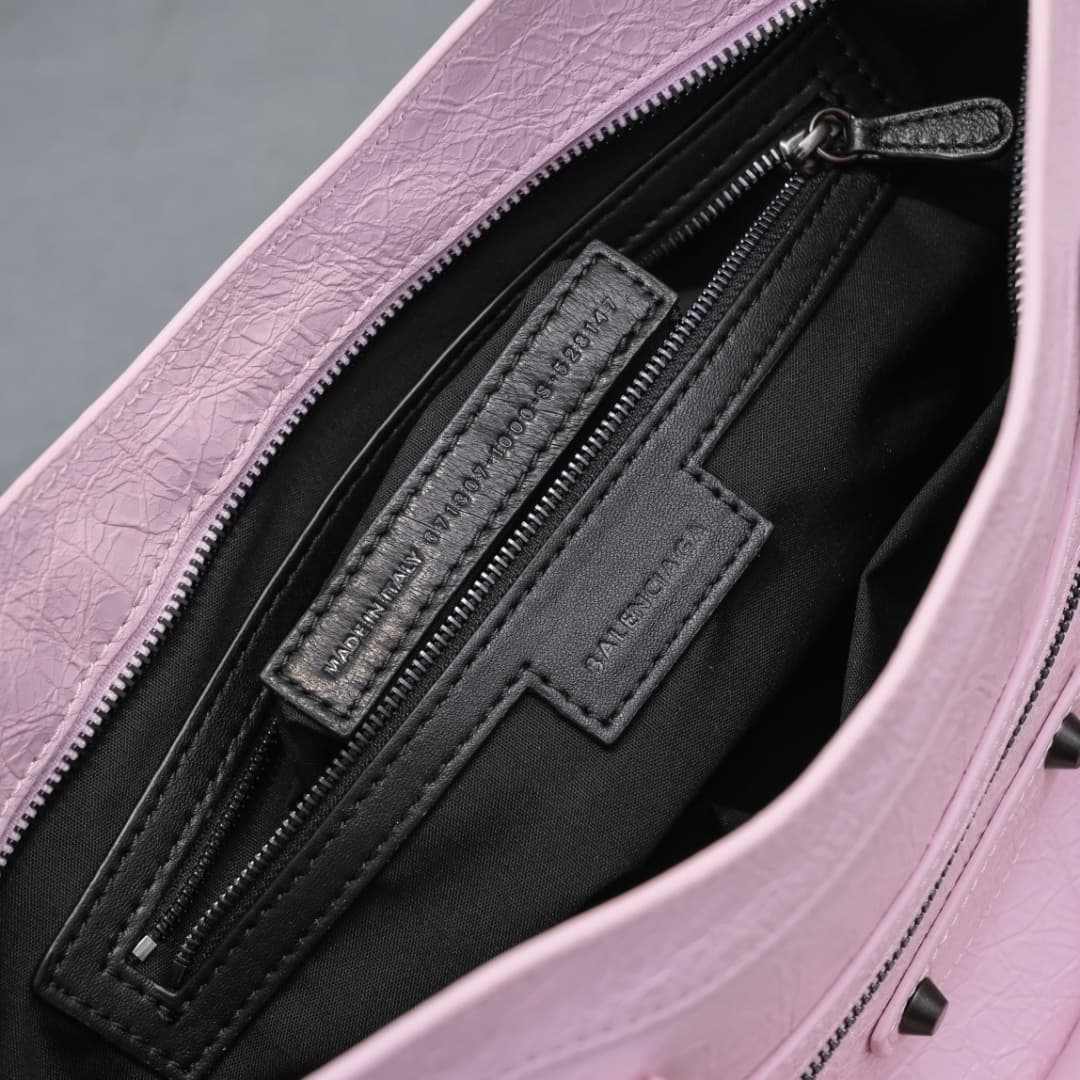 WOMEN'S LE CITY Medium Bag Black Metal Light Pink High