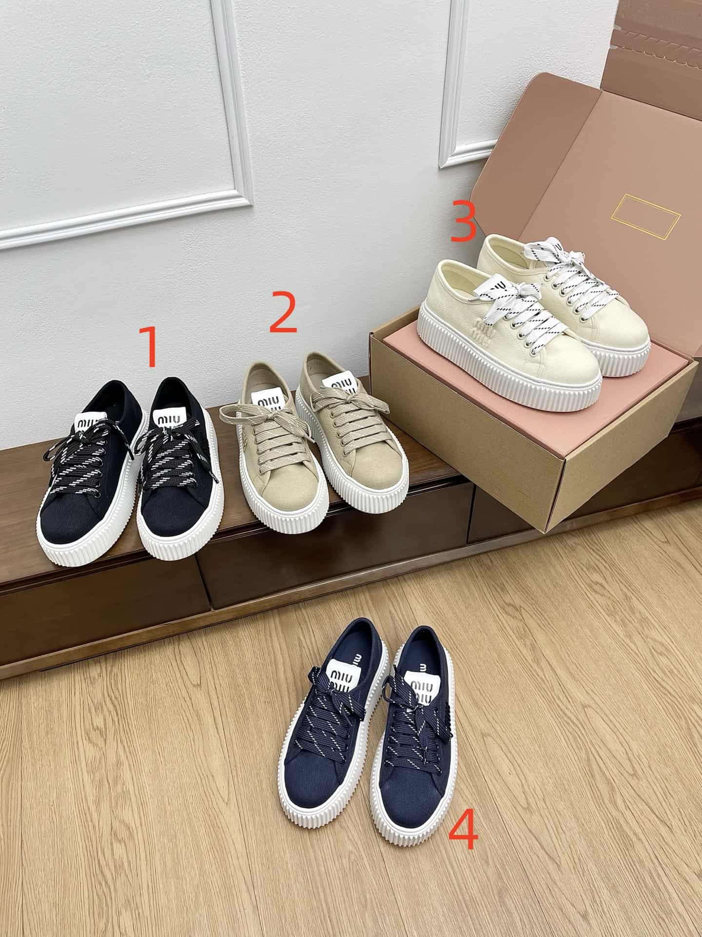 Miu Miu Royal Blue Denim Sneaker Shoes Women