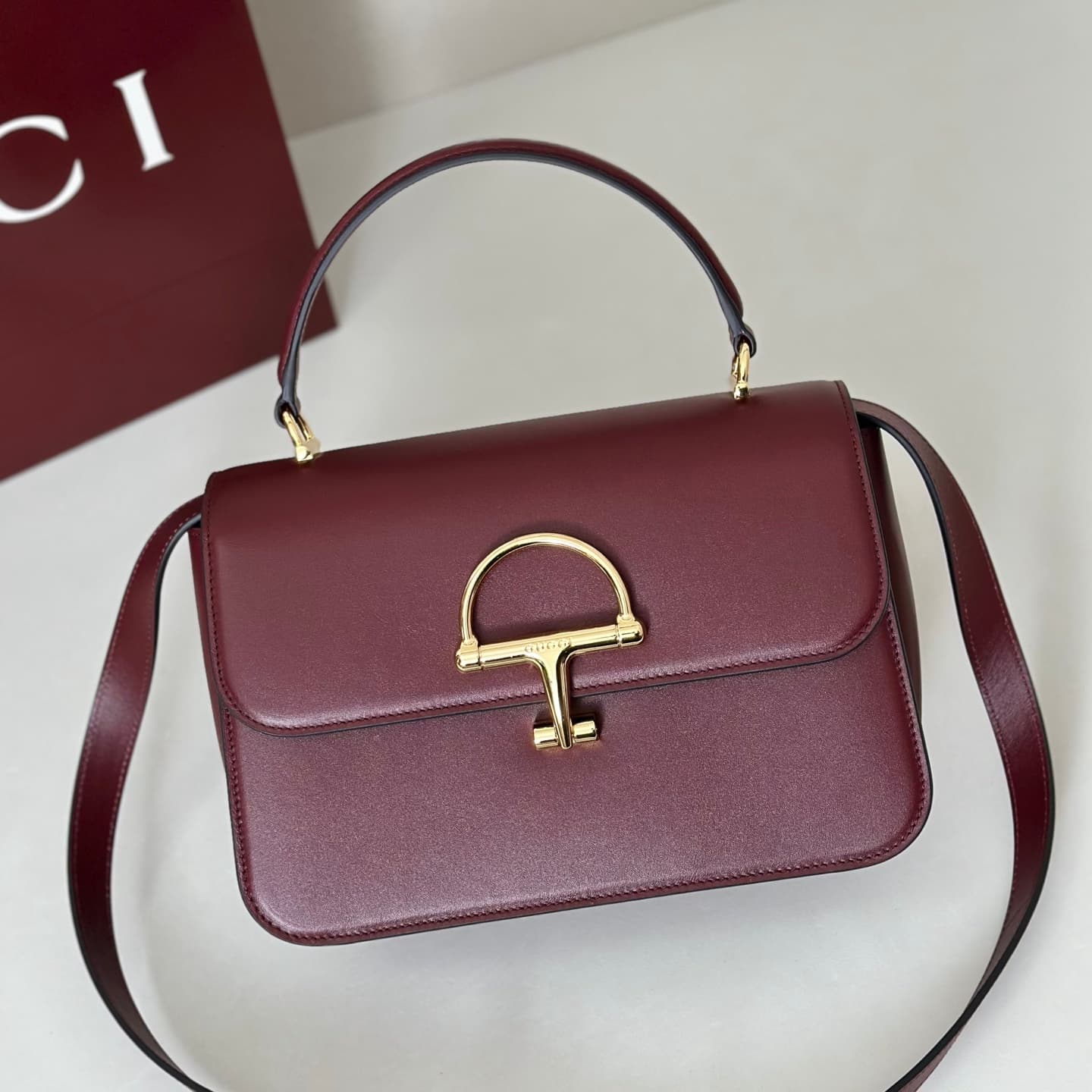 Gucci Siena medium top handle bag 855535 Claret High