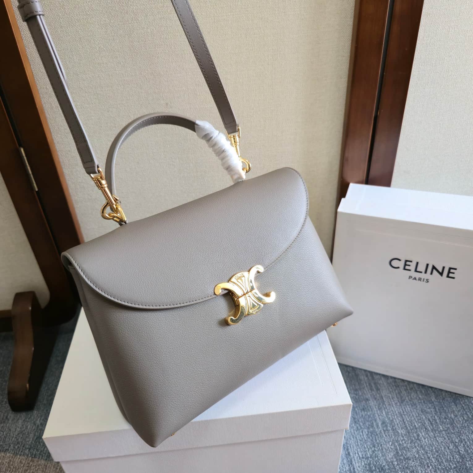 Celine Small Nino bag in Grey Supple Calfskin High