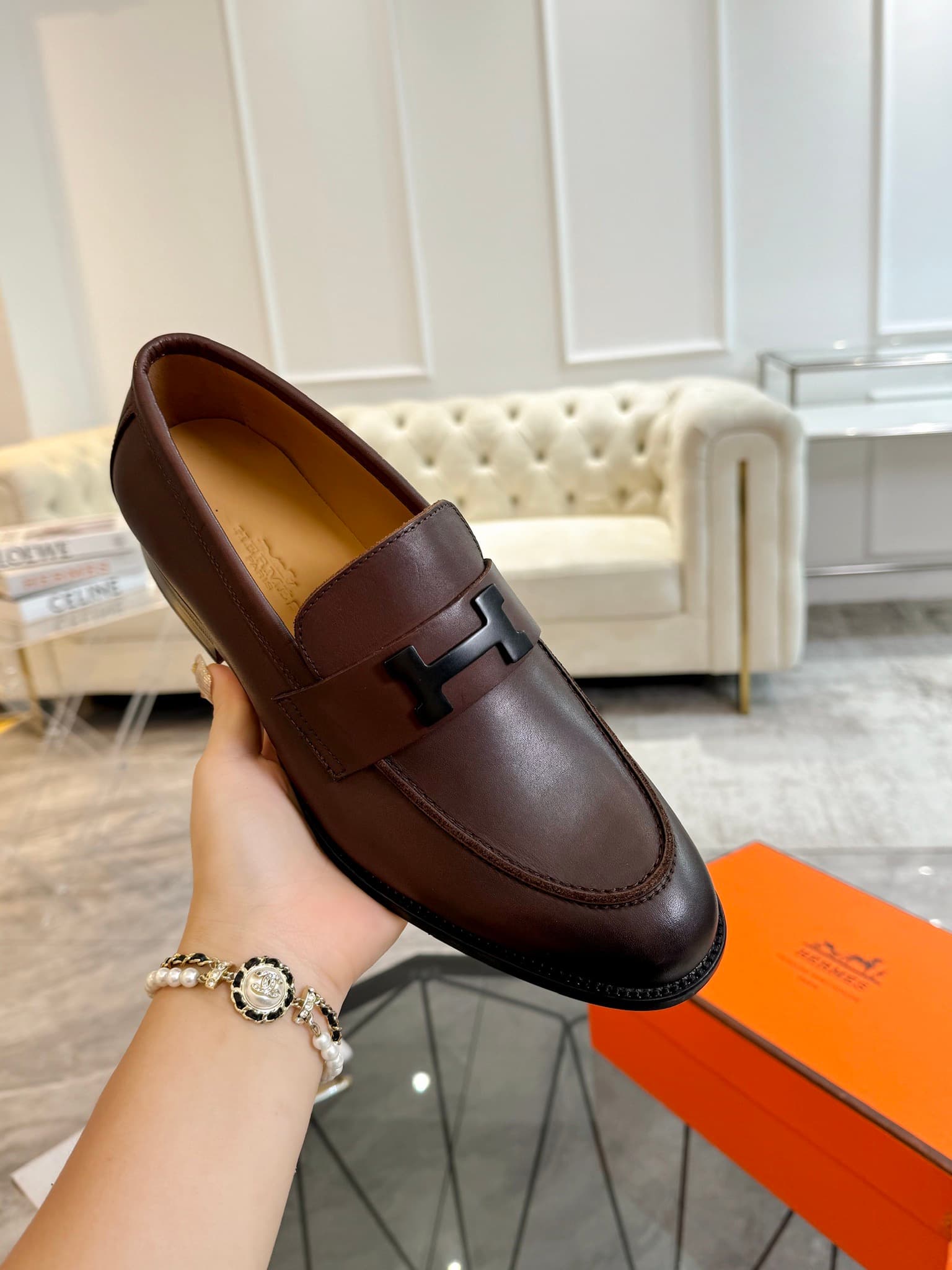 Hermes Paris Loafer Shoes Men