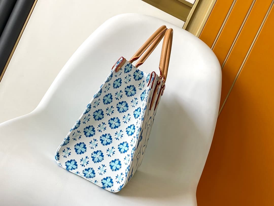 Louis Vuitton OnTheGo Tote bag in Lagoon Blue Monogram Tiles Canvas M11262 High