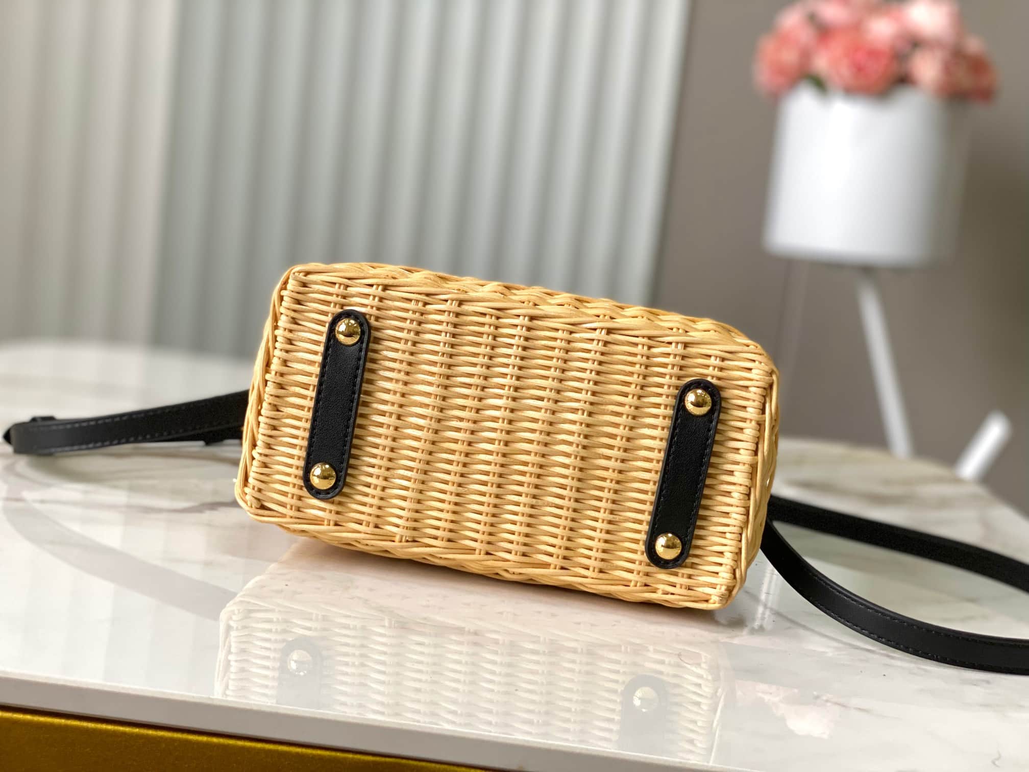 Louis Vuitton Capucines Mini Rattan and cowhide leather M26003 Black Top