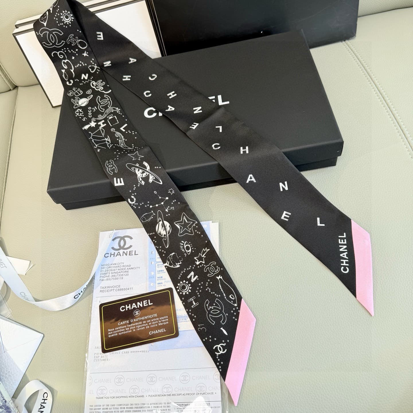 Chanel Silk Slim Bandeau Scarf