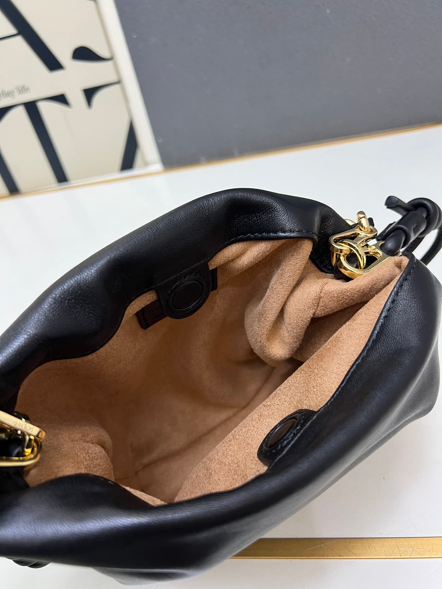 Loewe Mini Flamenco purse in black lambskin DG3307 High