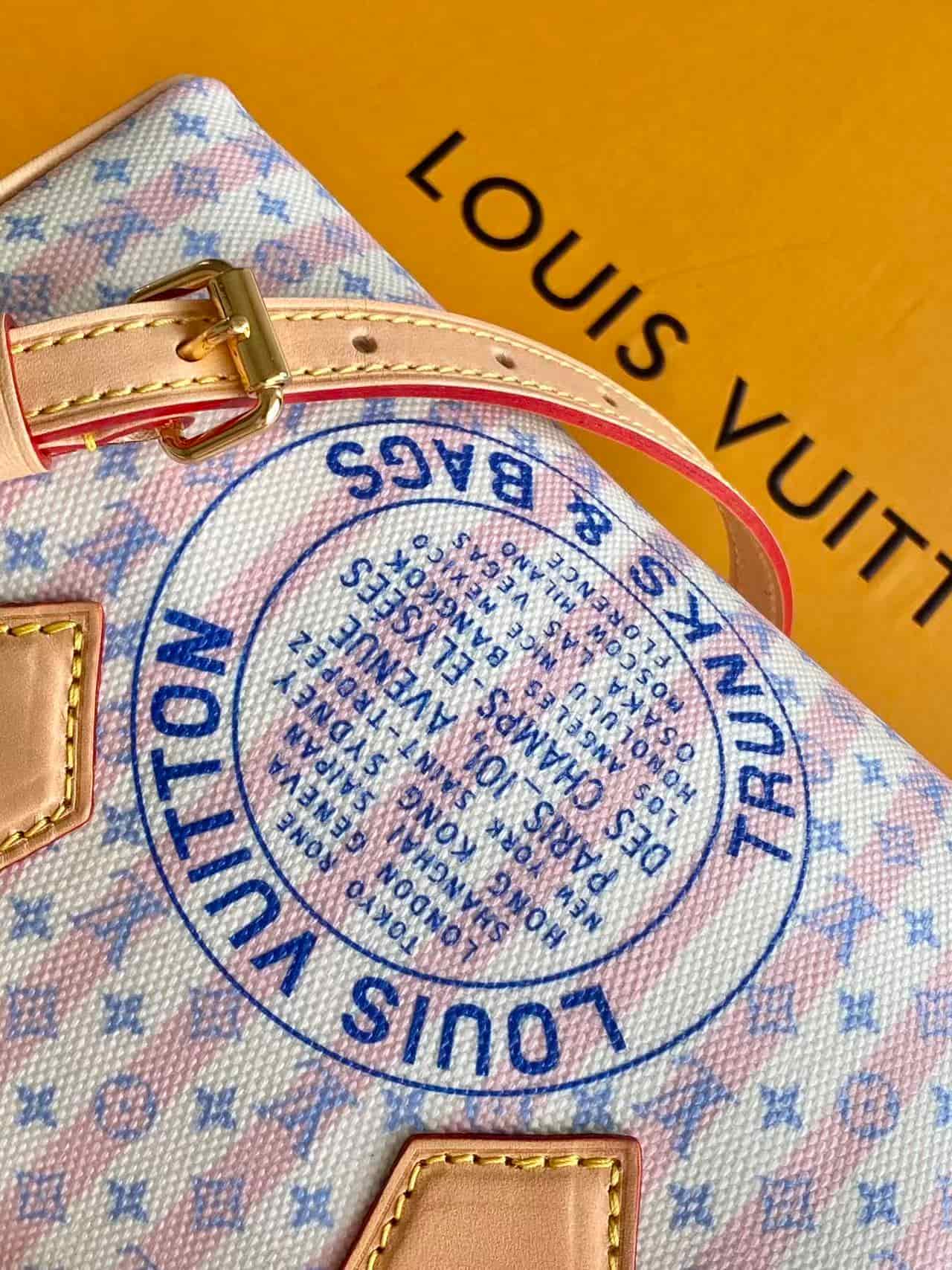 Louis Vuitton Speedy Bandoulière 20 Blue Monogram Canvas M28688 High