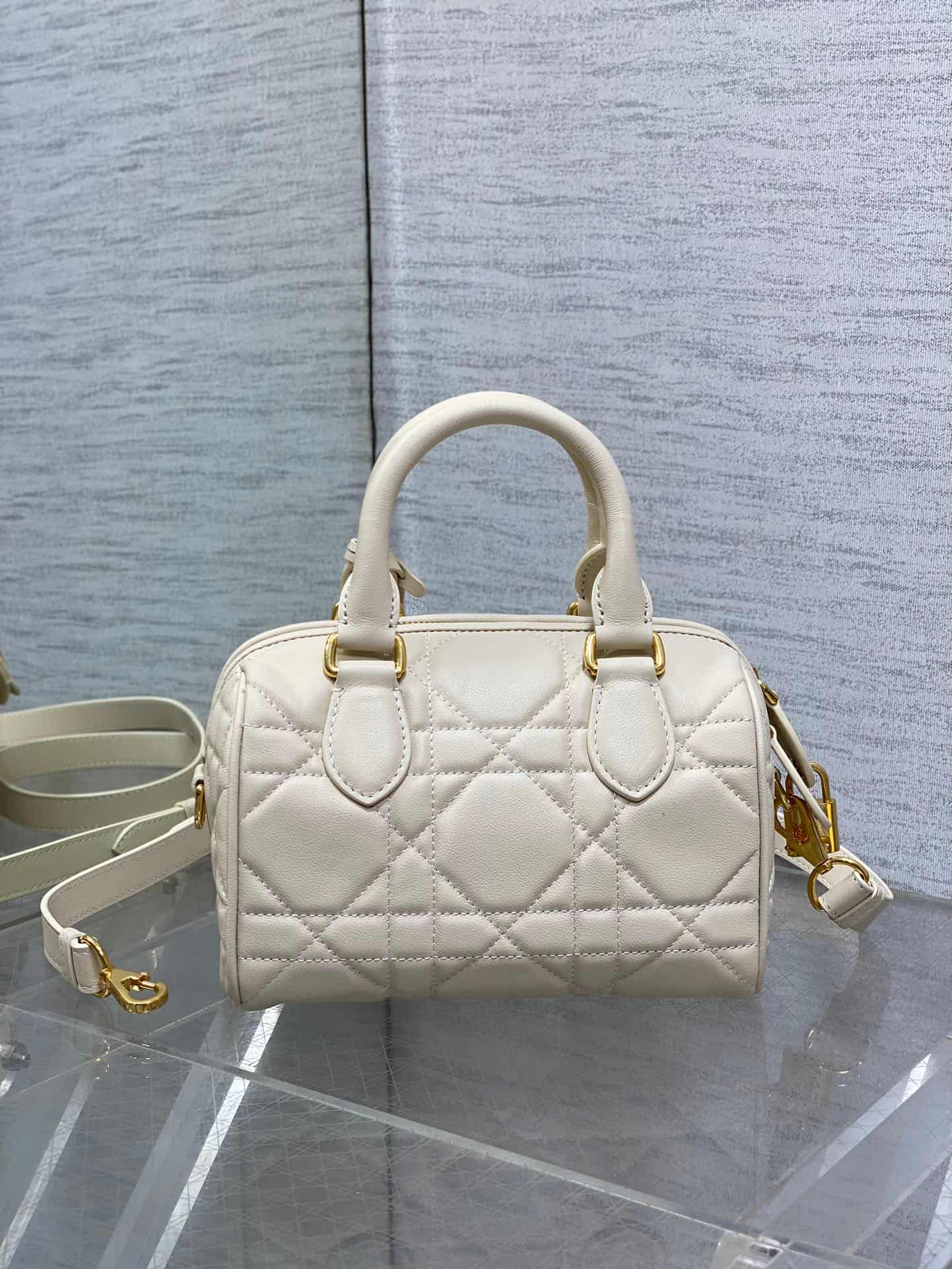 Dior Groove 20 Bag White Macrocannage Calfskin High