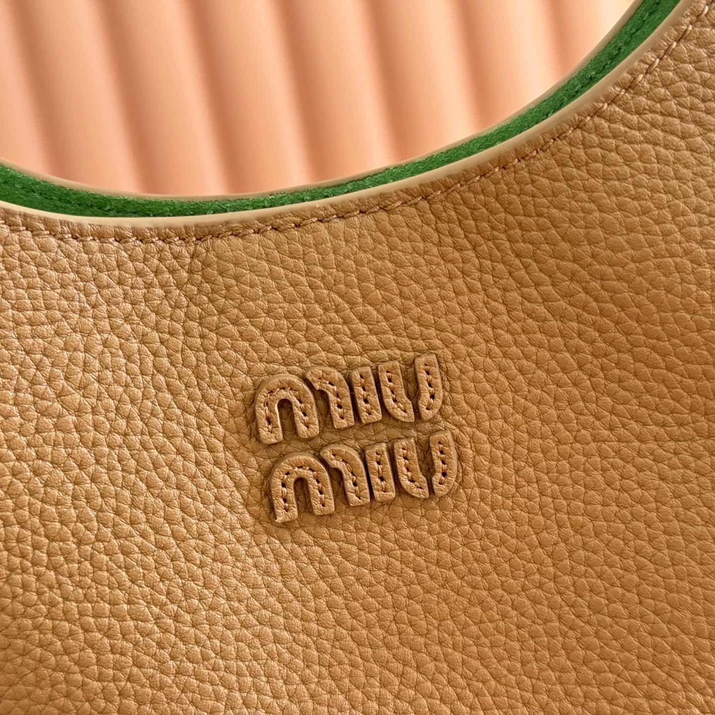 Miu Miu brown leather bucket crossbody bag 5be098 TOP