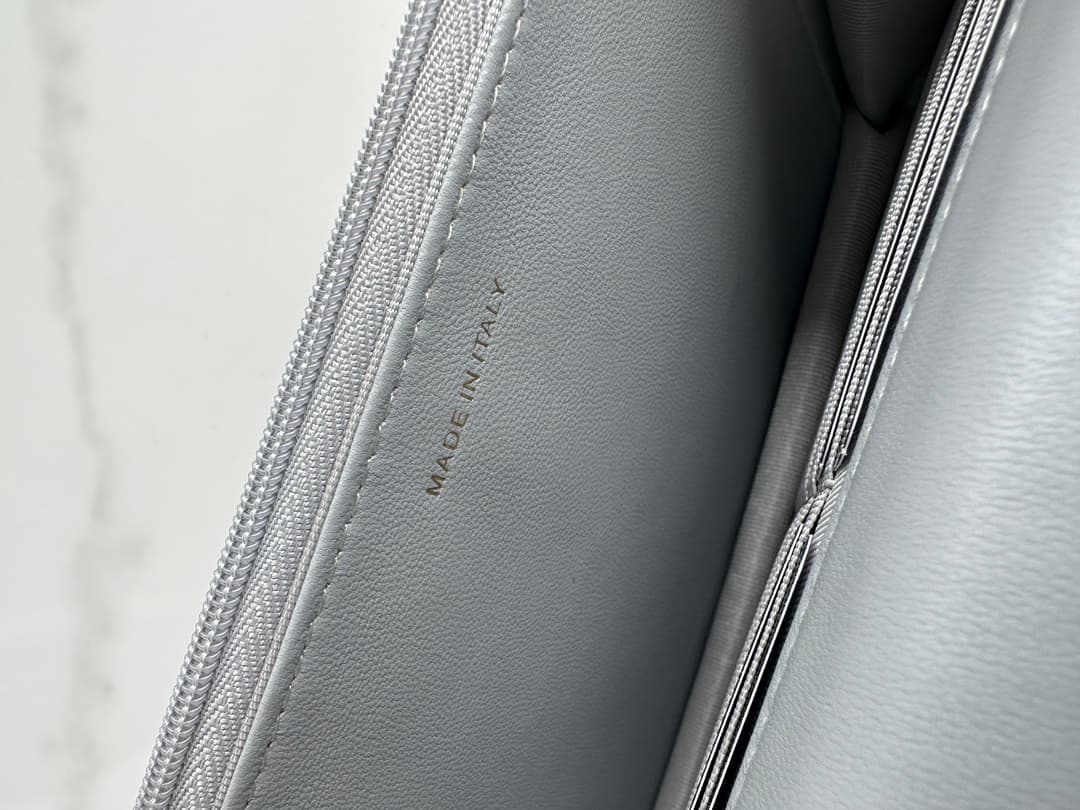 Chanel Wallet on Chain Lambskin Leather & Gold-Tone Metal Grey AP0957 A